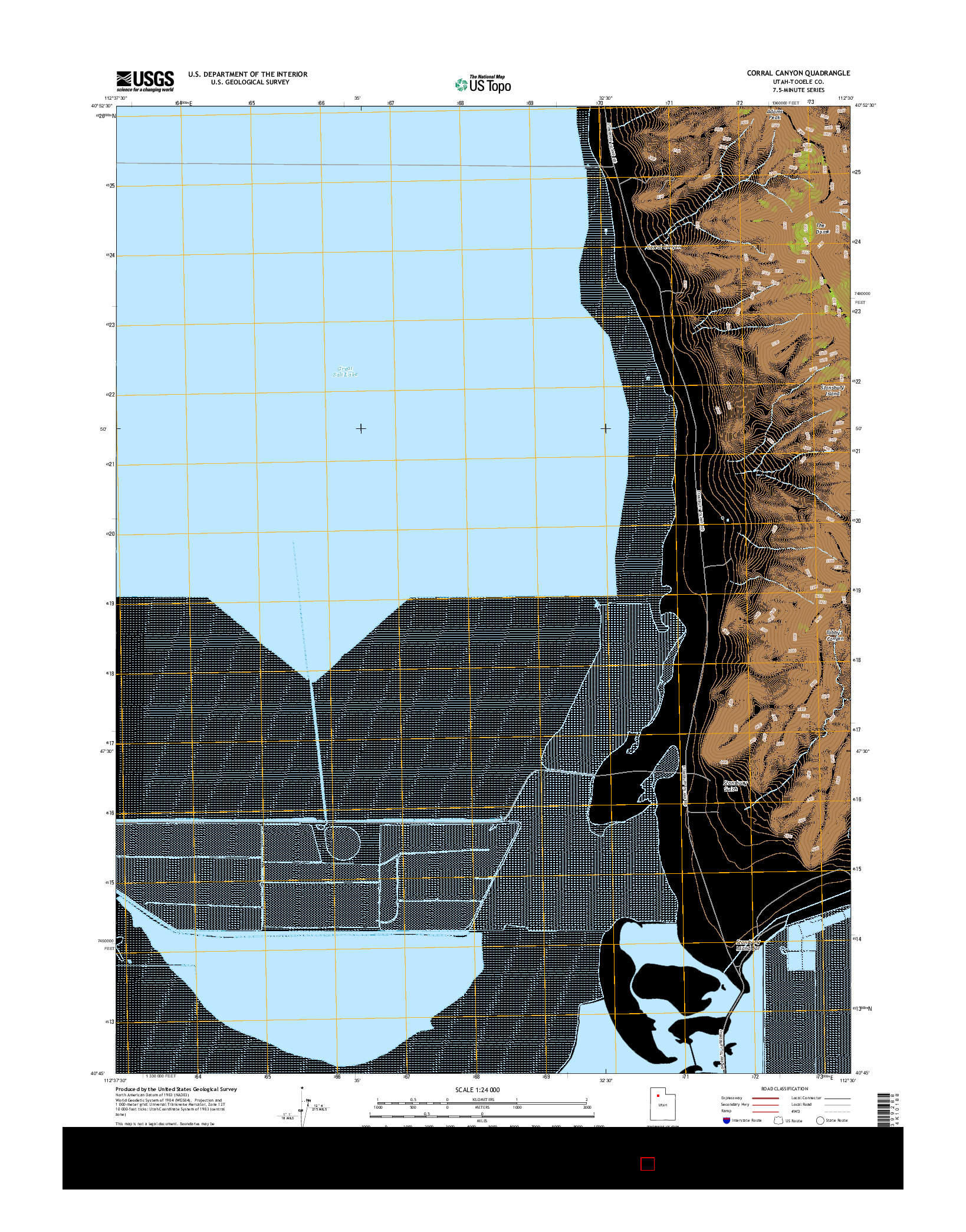 USGS US TOPO 7.5-MINUTE MAP FOR CORRAL CANYON, UT 2014