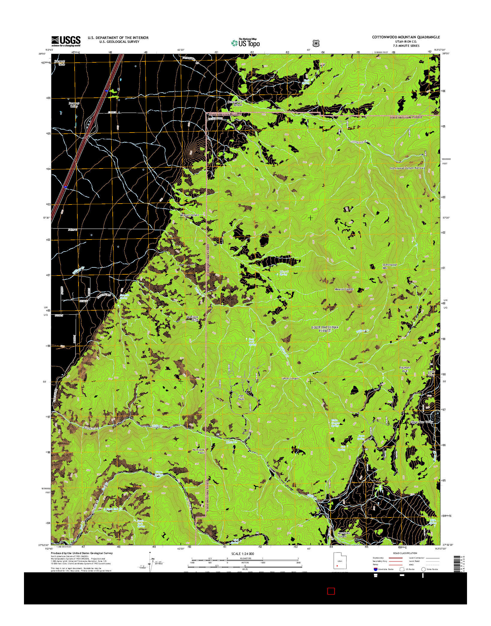 USGS US TOPO 7.5-MINUTE MAP FOR COTTONWOOD MOUNTAIN, UT 2014