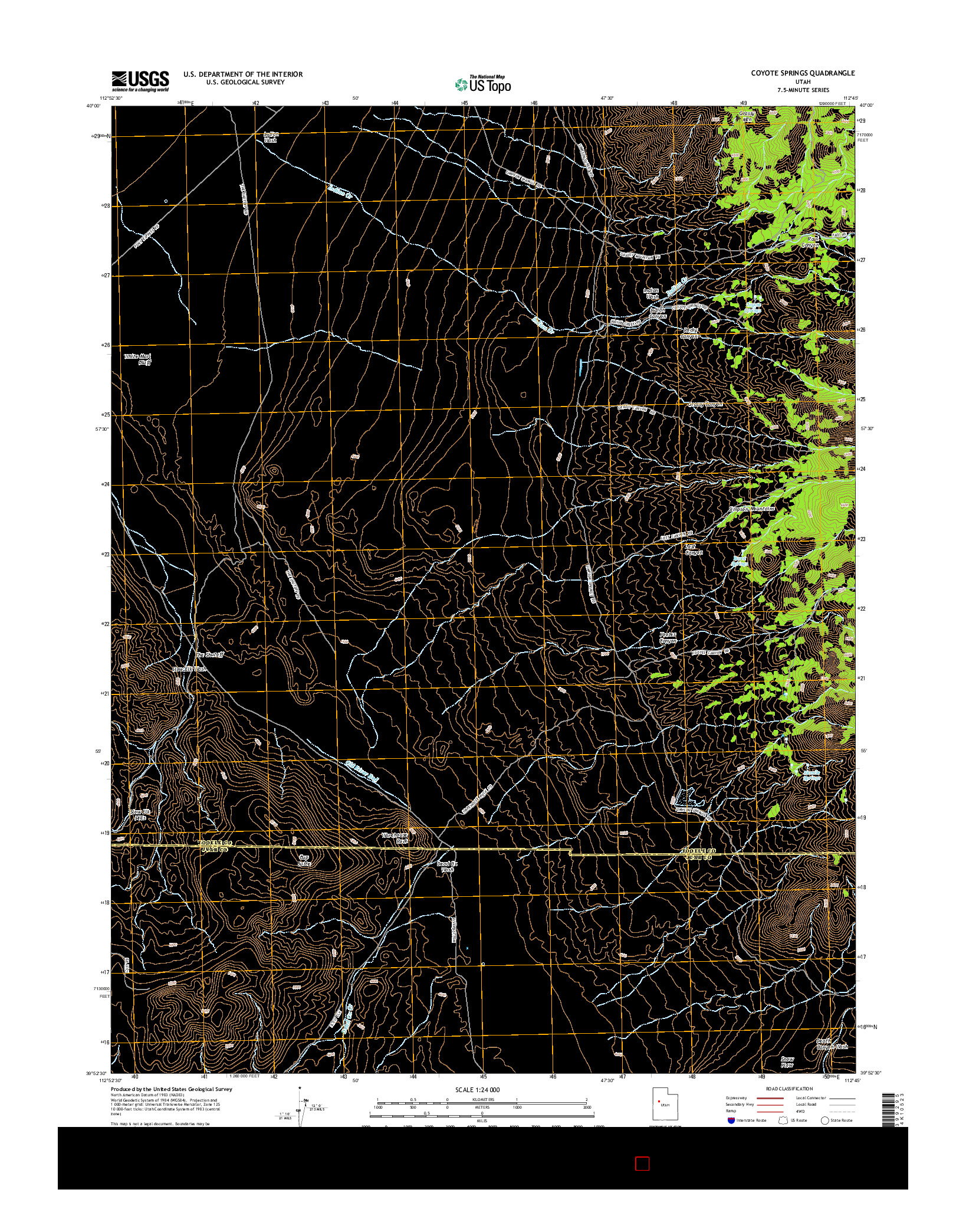 USGS US TOPO 7.5-MINUTE MAP FOR COYOTE SPRINGS, UT 2014