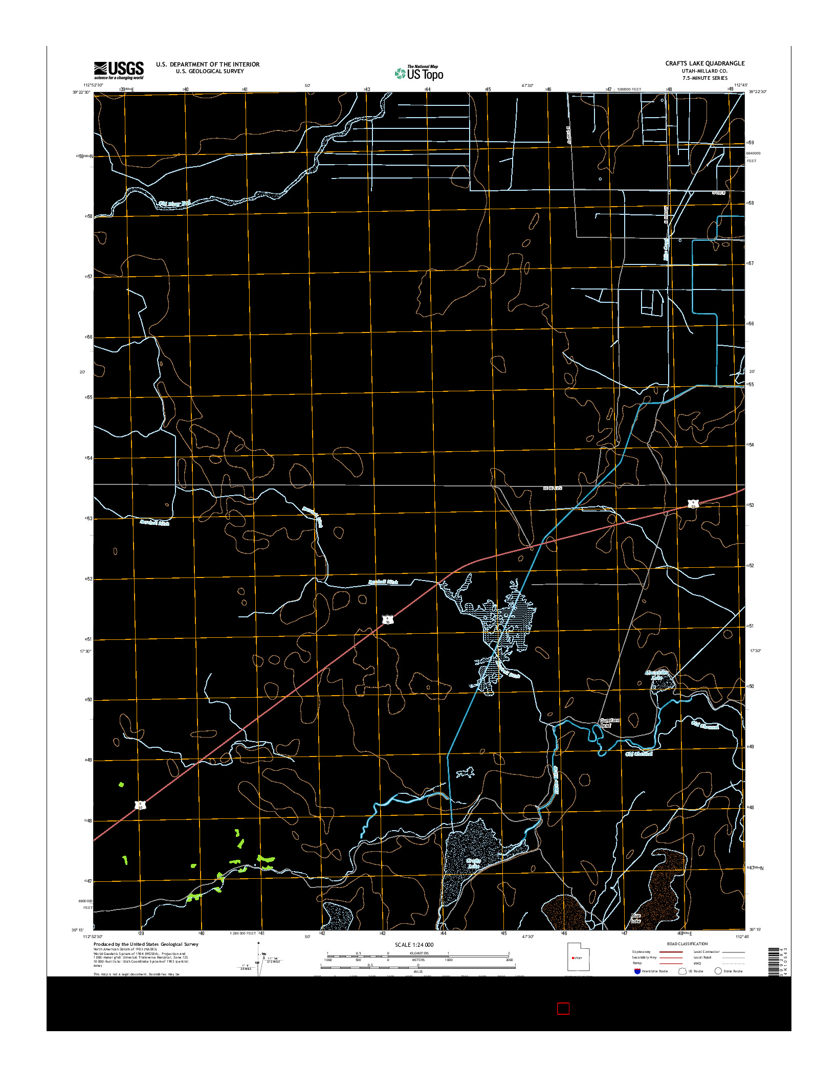 USGS US TOPO 7.5-MINUTE MAP FOR CRAFTS LAKE, UT 2014