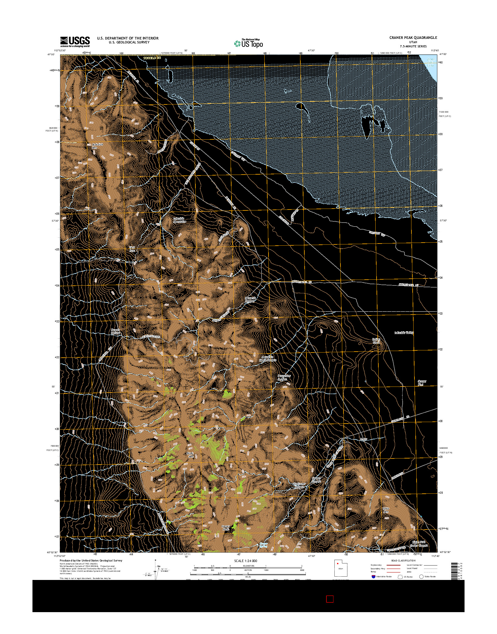 USGS US TOPO 7.5-MINUTE MAP FOR CRANER PEAK, UT 2014