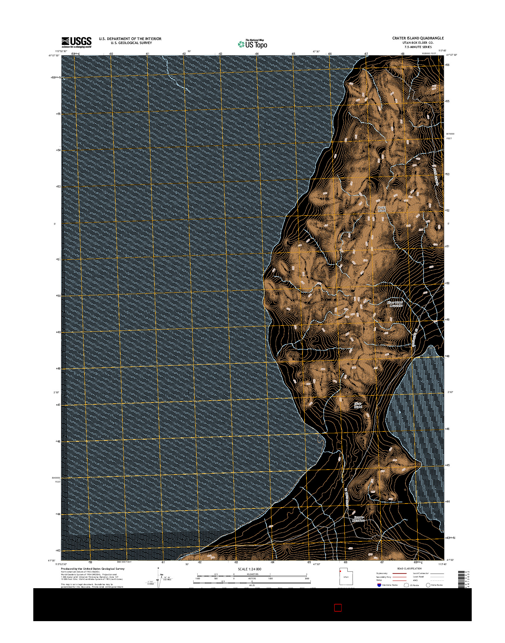 USGS US TOPO 7.5-MINUTE MAP FOR CRATER ISLAND, UT 2014