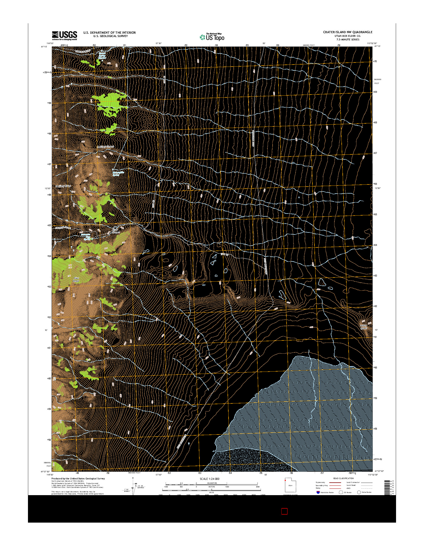 USGS US TOPO 7.5-MINUTE MAP FOR CRATER ISLAND NW, UT 2014