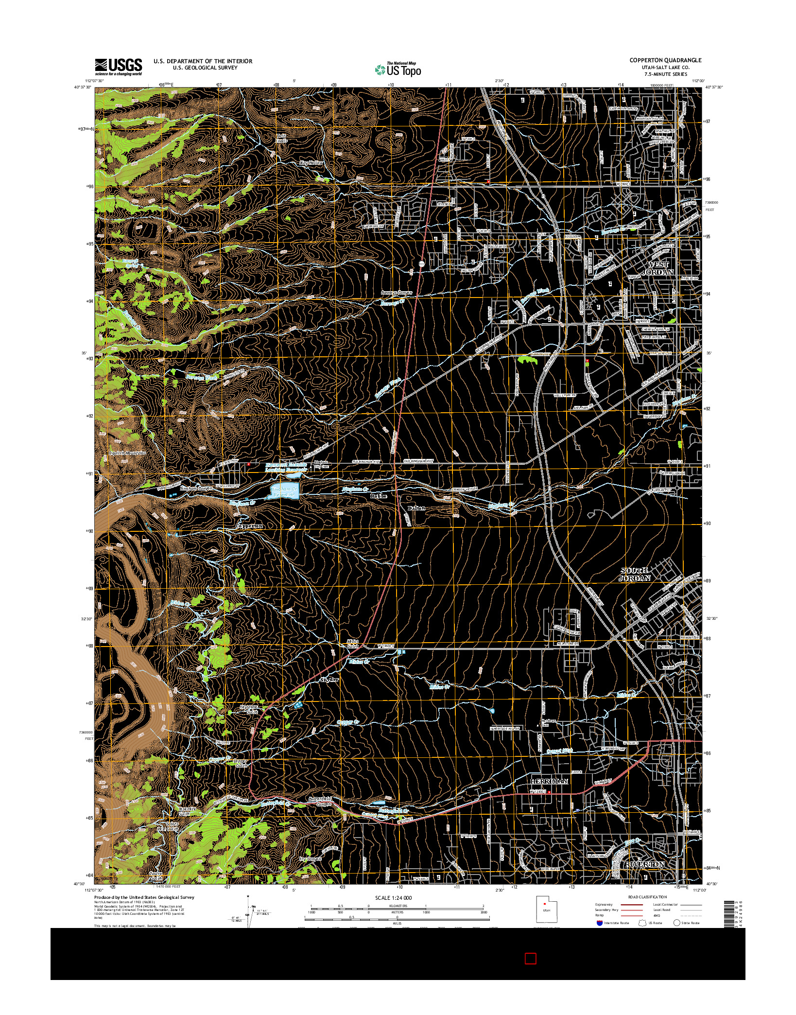 USGS US TOPO 7.5-MINUTE MAP FOR COPPERTON, UT 2014