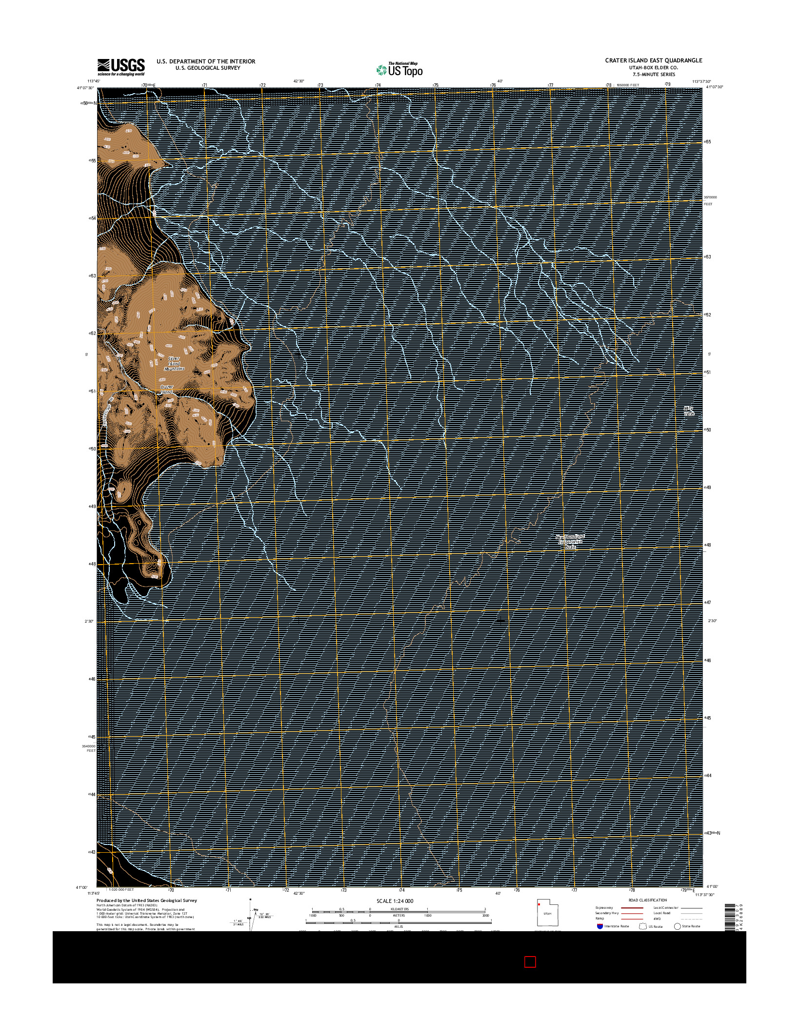 USGS US TOPO 7.5-MINUTE MAP FOR CRATER ISLAND EAST, UT 2014