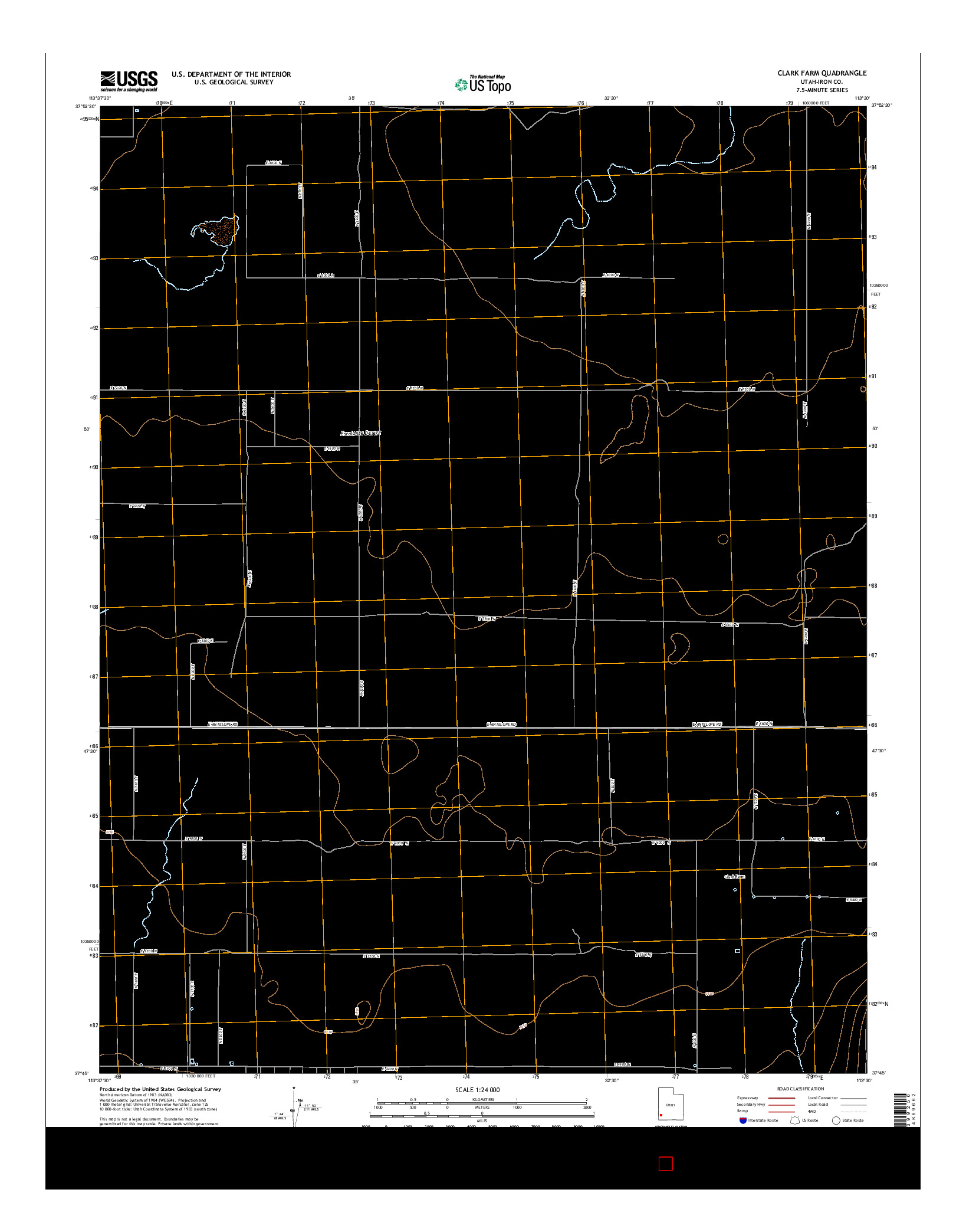 USGS US TOPO 7.5-MINUTE MAP FOR CLARK FARM, UT 2014