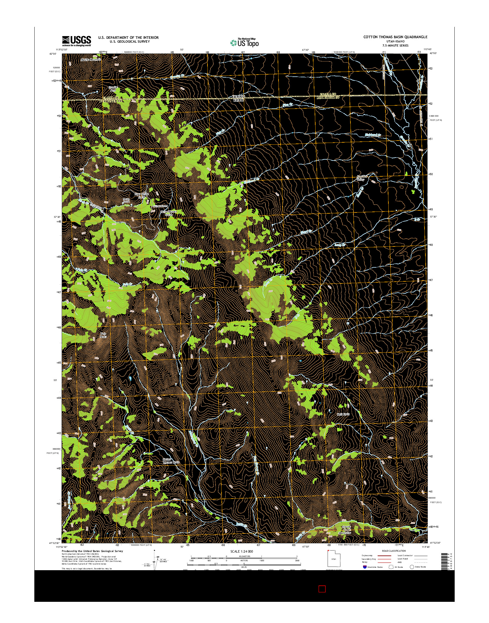 USGS US TOPO 7.5-MINUTE MAP FOR COTTON THOMAS BASIN, UT-ID 2014