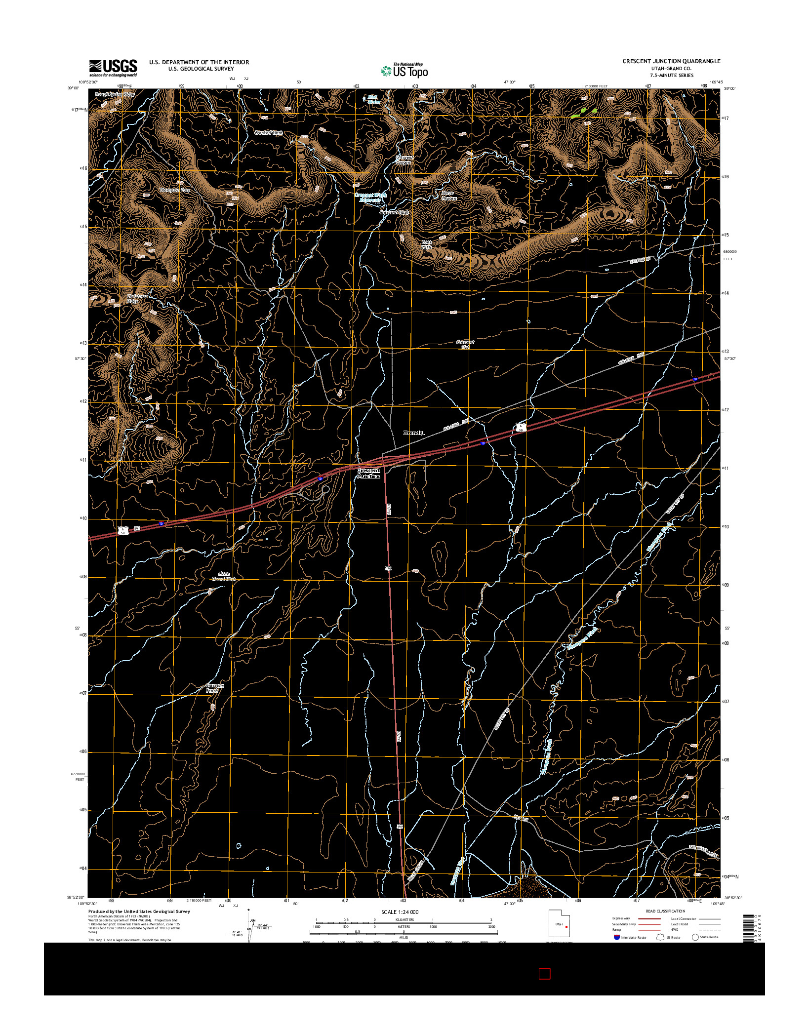 USGS US TOPO 7.5-MINUTE MAP FOR CRESCENT JUNCTION, UT 2014