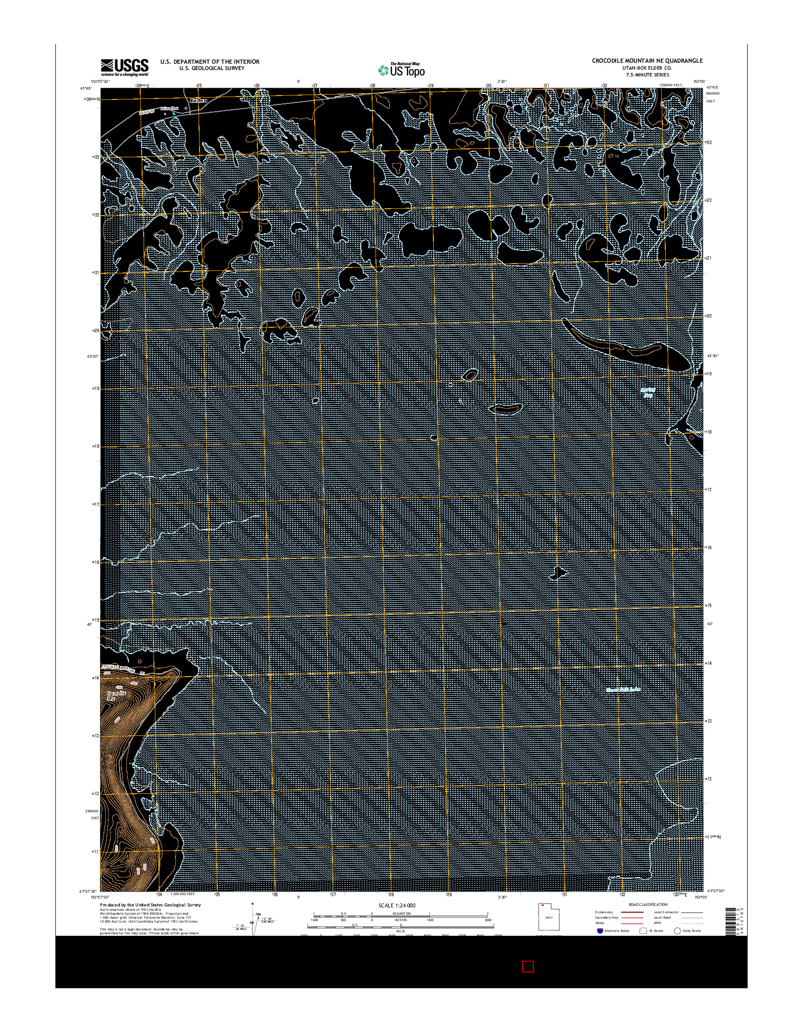 USGS US TOPO 7.5-MINUTE MAP FOR CROCODILE MOUNTAIN NE, UT 2014