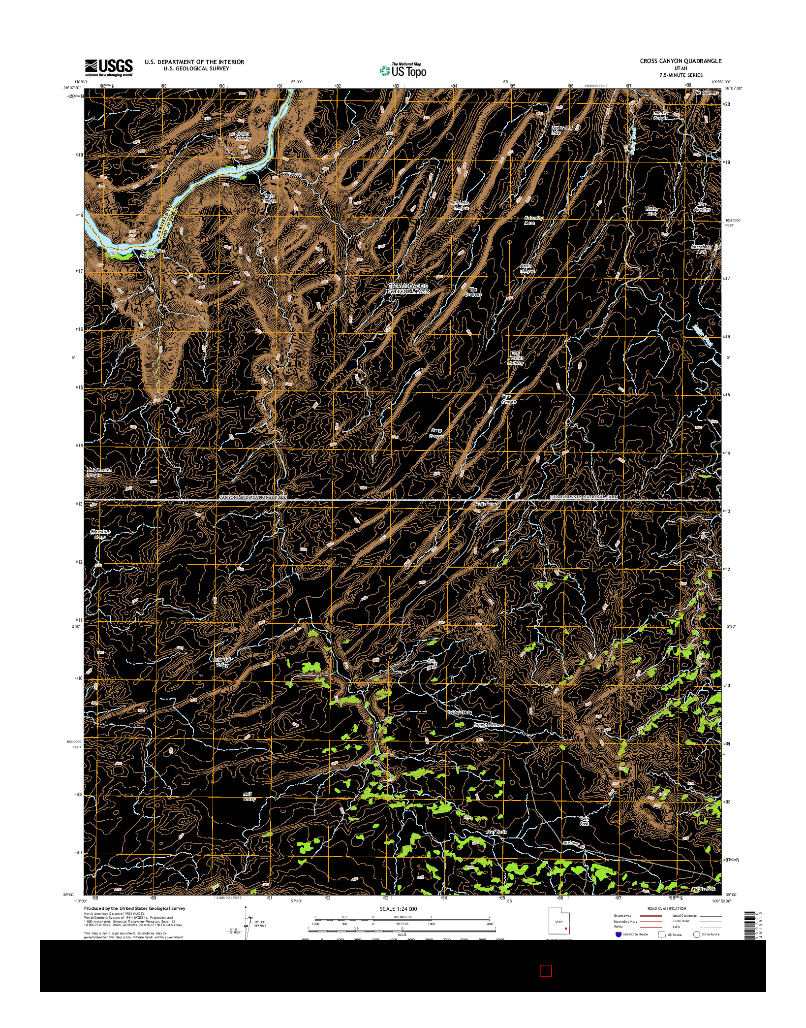 USGS US TOPO 7.5-MINUTE MAP FOR CROSS CANYON, UT 2014