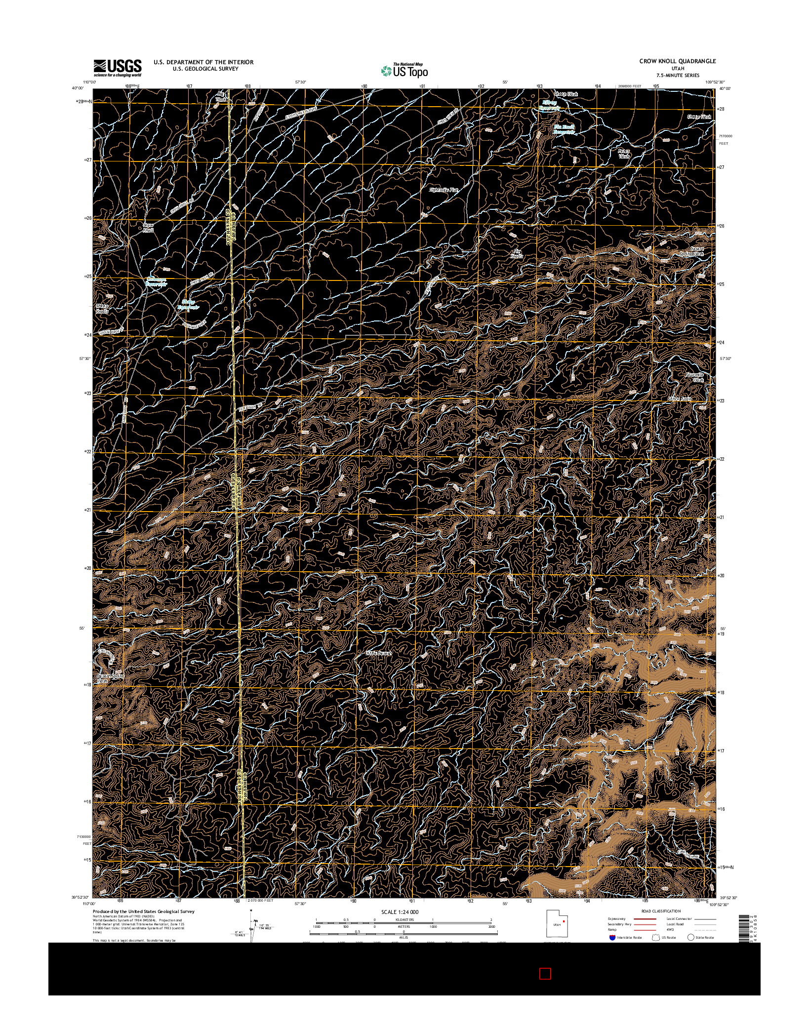 USGS US TOPO 7.5-MINUTE MAP FOR CROW KNOLL, UT 2014