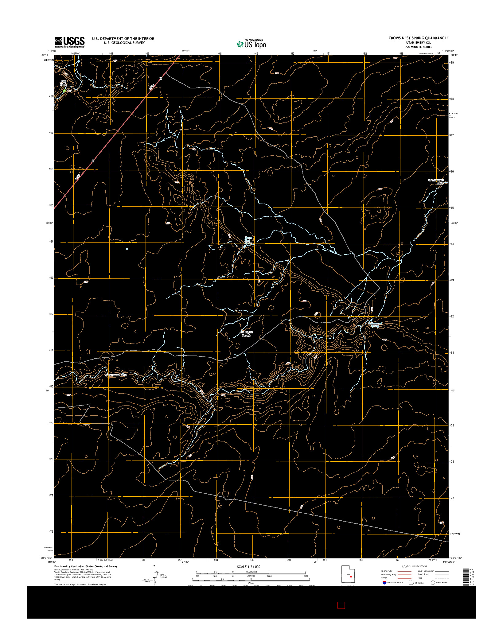 USGS US TOPO 7.5-MINUTE MAP FOR CROWS NEST SPRING, UT 2014