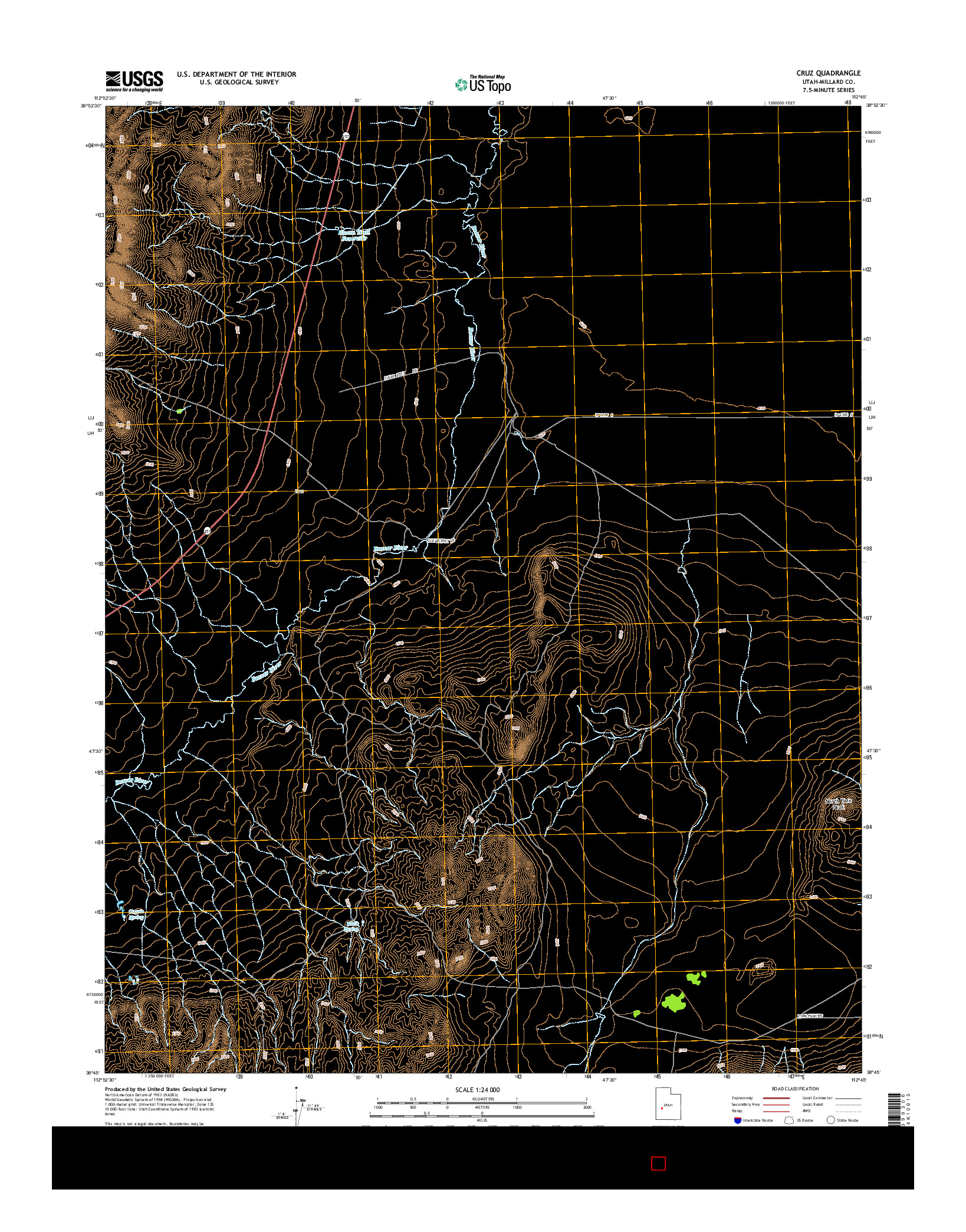 USGS US TOPO 7.5-MINUTE MAP FOR CRUZ, UT 2014