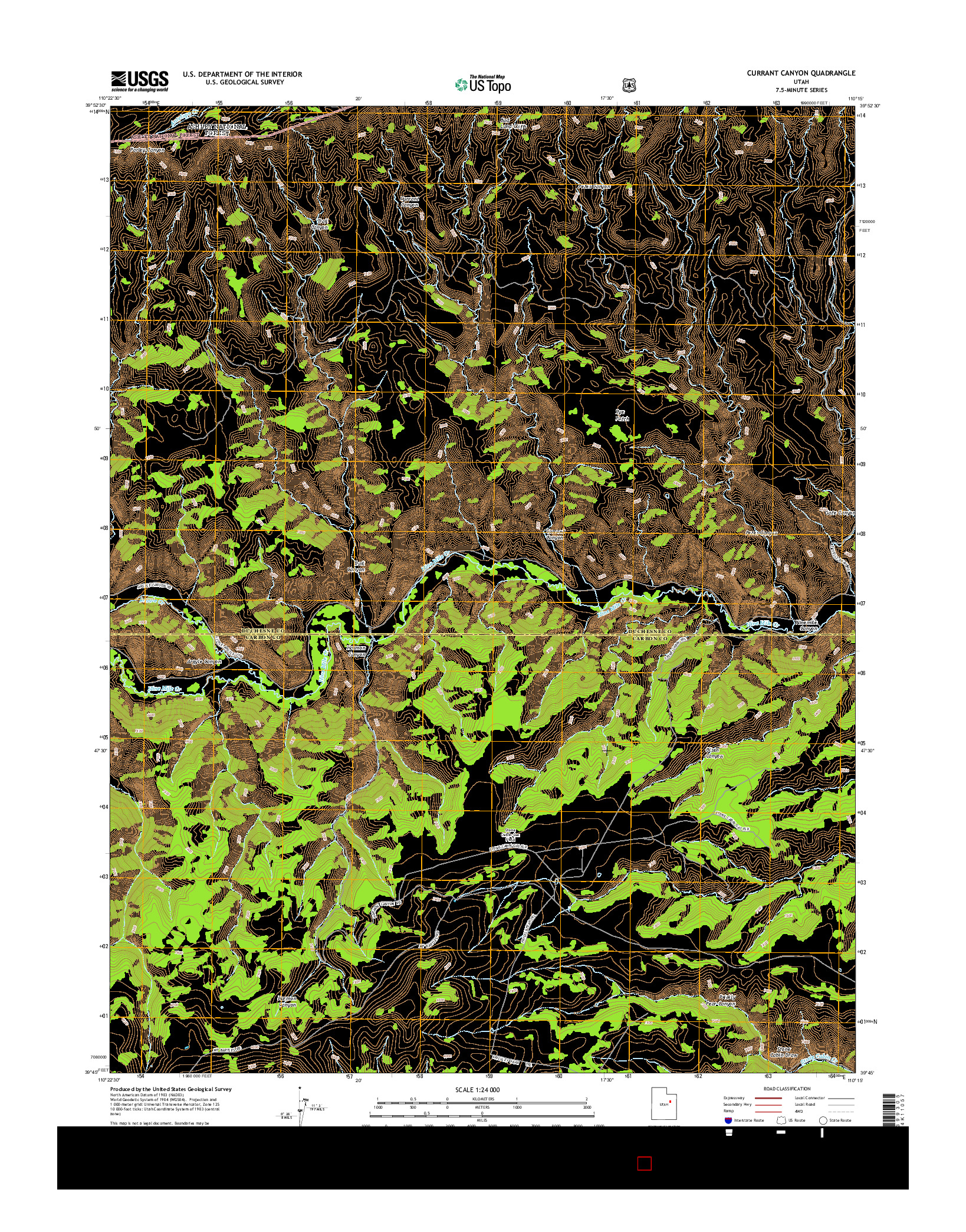 USGS US TOPO 7.5-MINUTE MAP FOR CURRANT CANYON, UT 2014