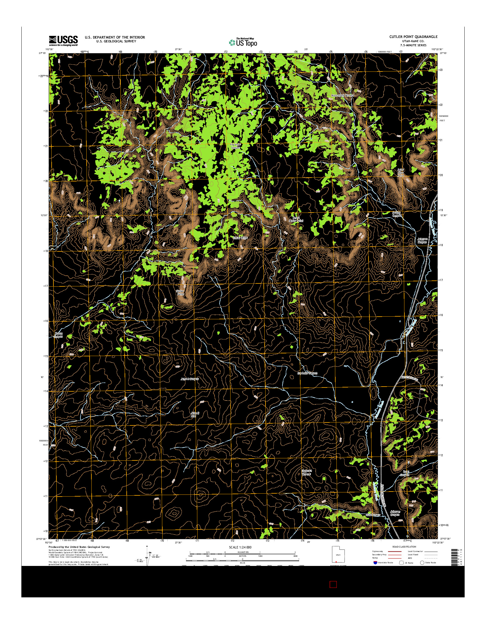 USGS US TOPO 7.5-MINUTE MAP FOR CUTLER POINT, UT 2014