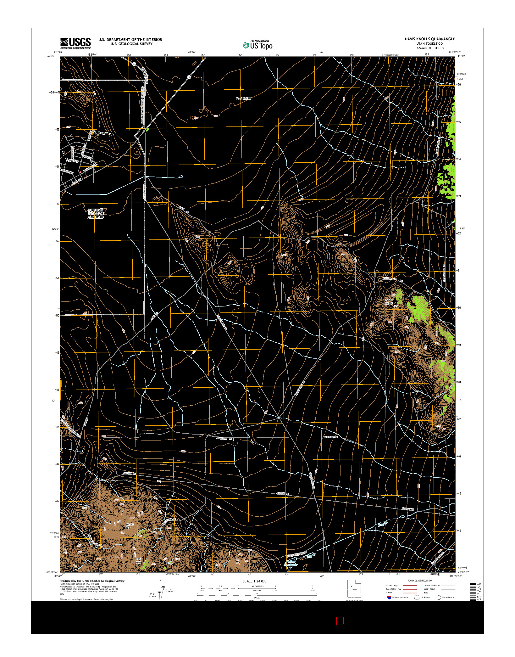 USGS US TOPO 7.5-MINUTE MAP FOR DAVIS KNOLLS, UT 2014