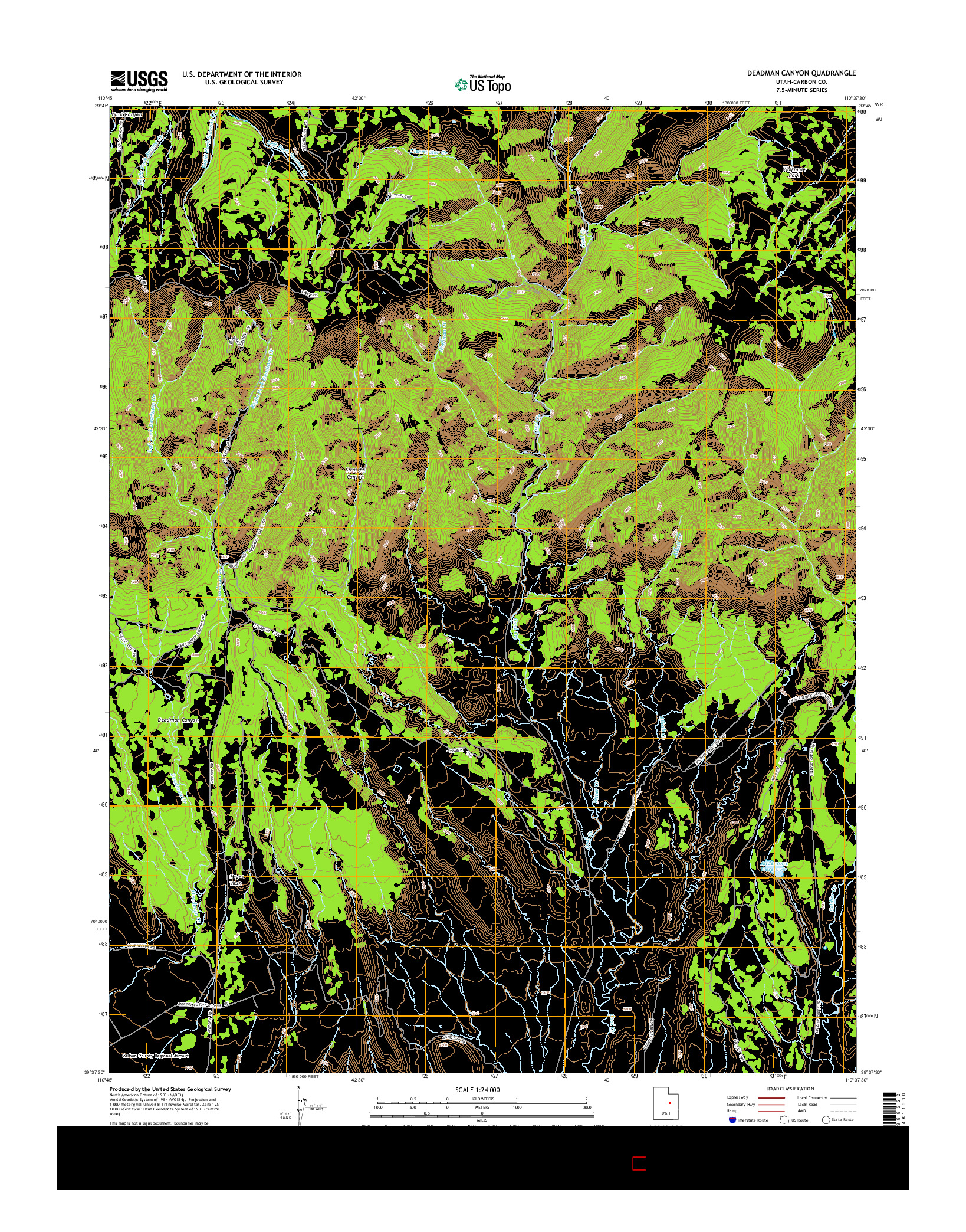 USGS US TOPO 7.5-MINUTE MAP FOR DEADMAN CANYON, UT 2014