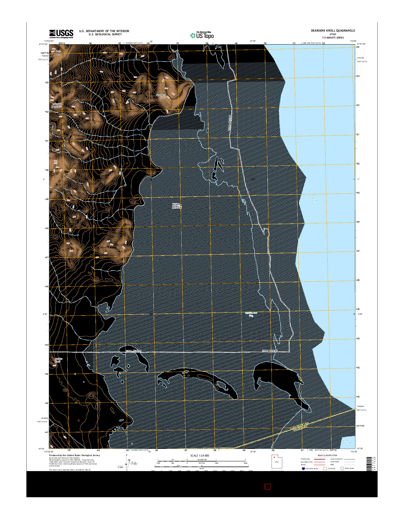 USGS US TOPO 7.5-MINUTE MAP FOR DEARDENS KNOLL, UT 2014