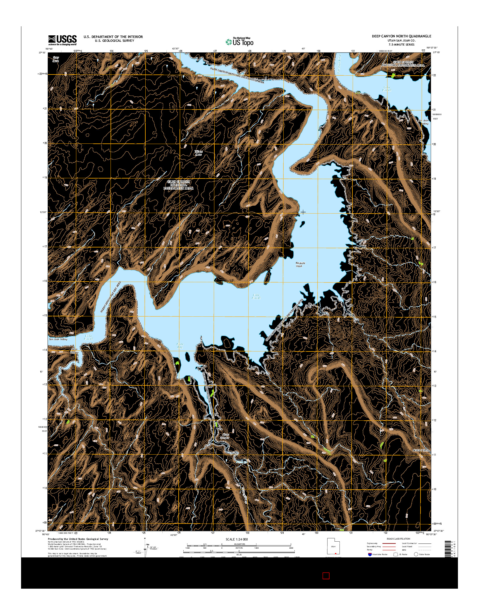 USGS US TOPO 7.5-MINUTE MAP FOR DEEP CANYON NORTH, UT 2014