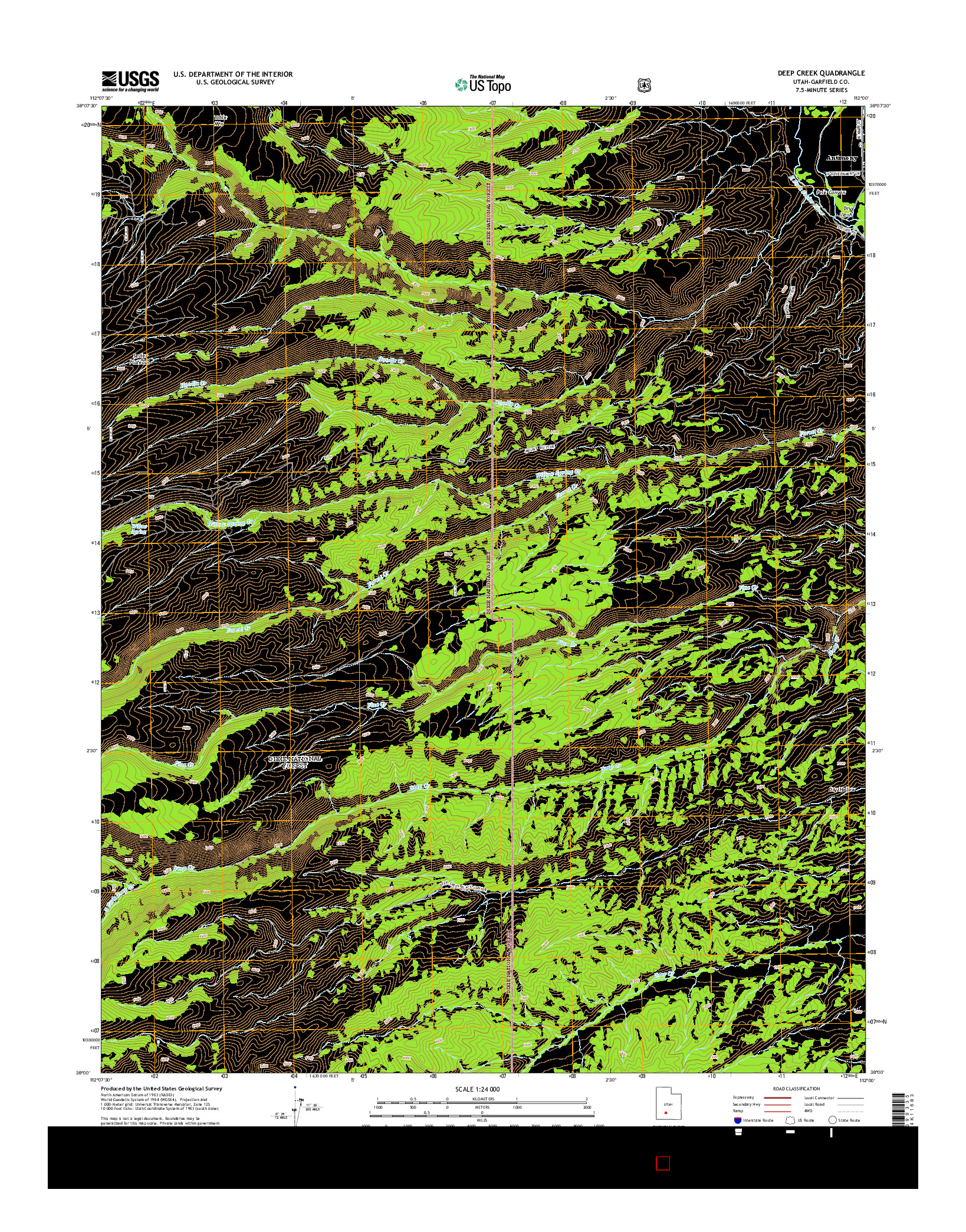 USGS US TOPO 7.5-MINUTE MAP FOR DEEP CREEK, UT 2014