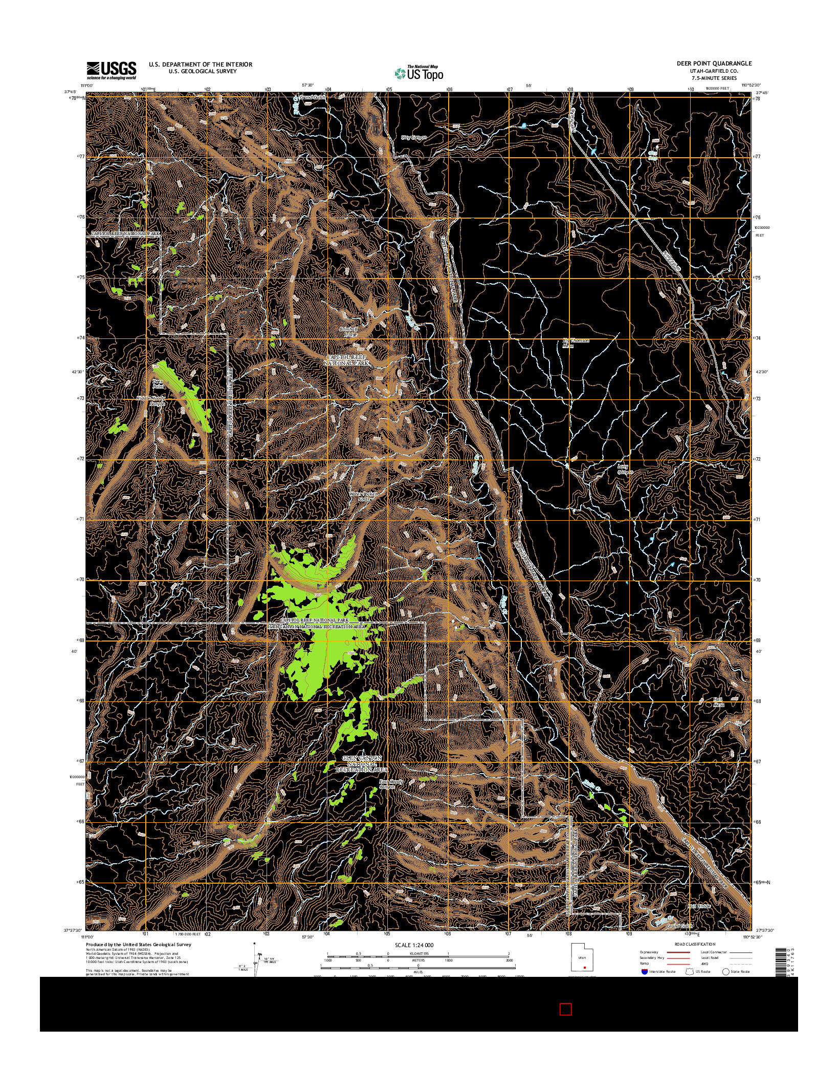 USGS US TOPO 7.5-MINUTE MAP FOR DEER POINT, UT 2014