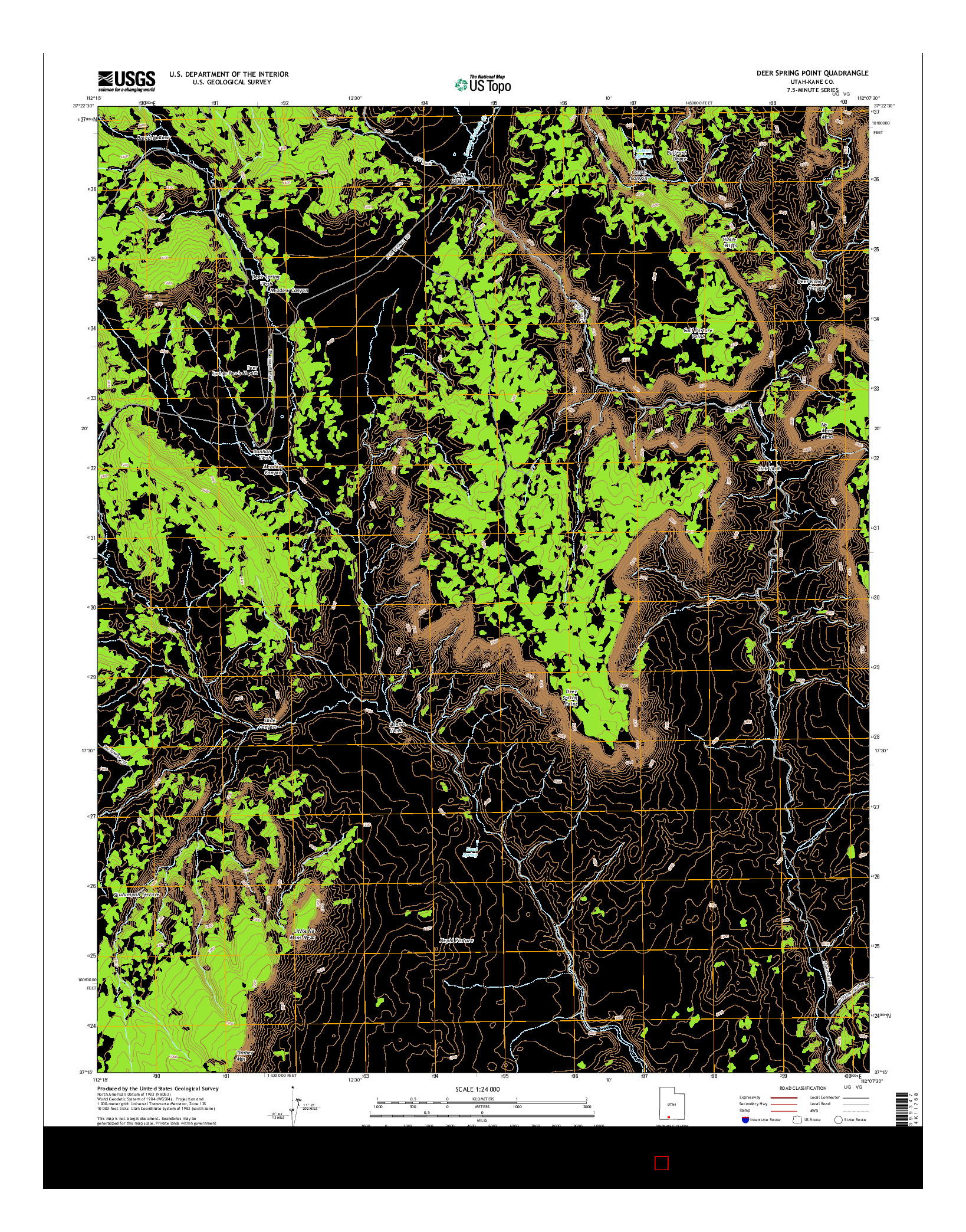 USGS US TOPO 7.5-MINUTE MAP FOR DEER SPRING POINT, UT 2014