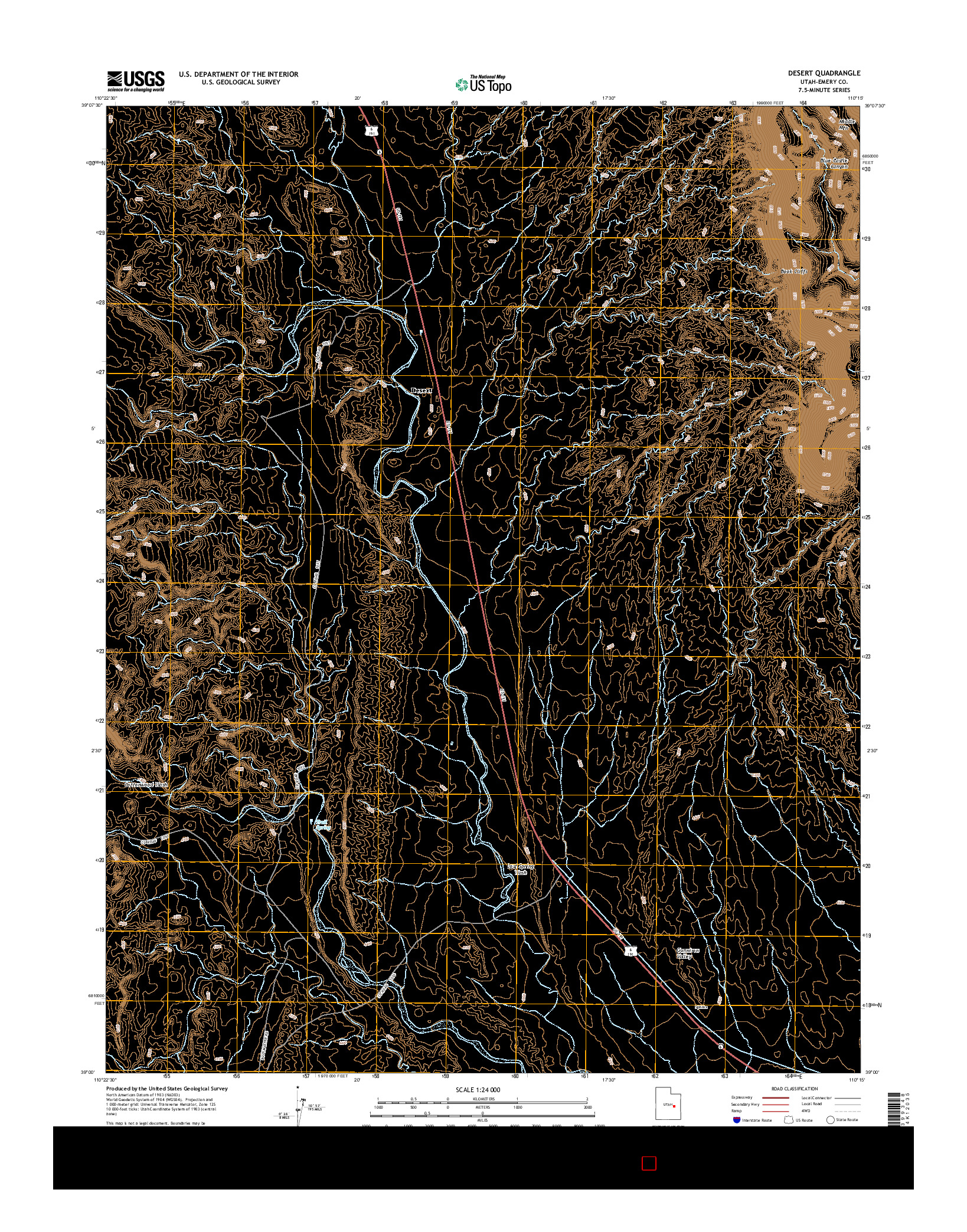 USGS US TOPO 7.5-MINUTE MAP FOR DESERT, UT 2014