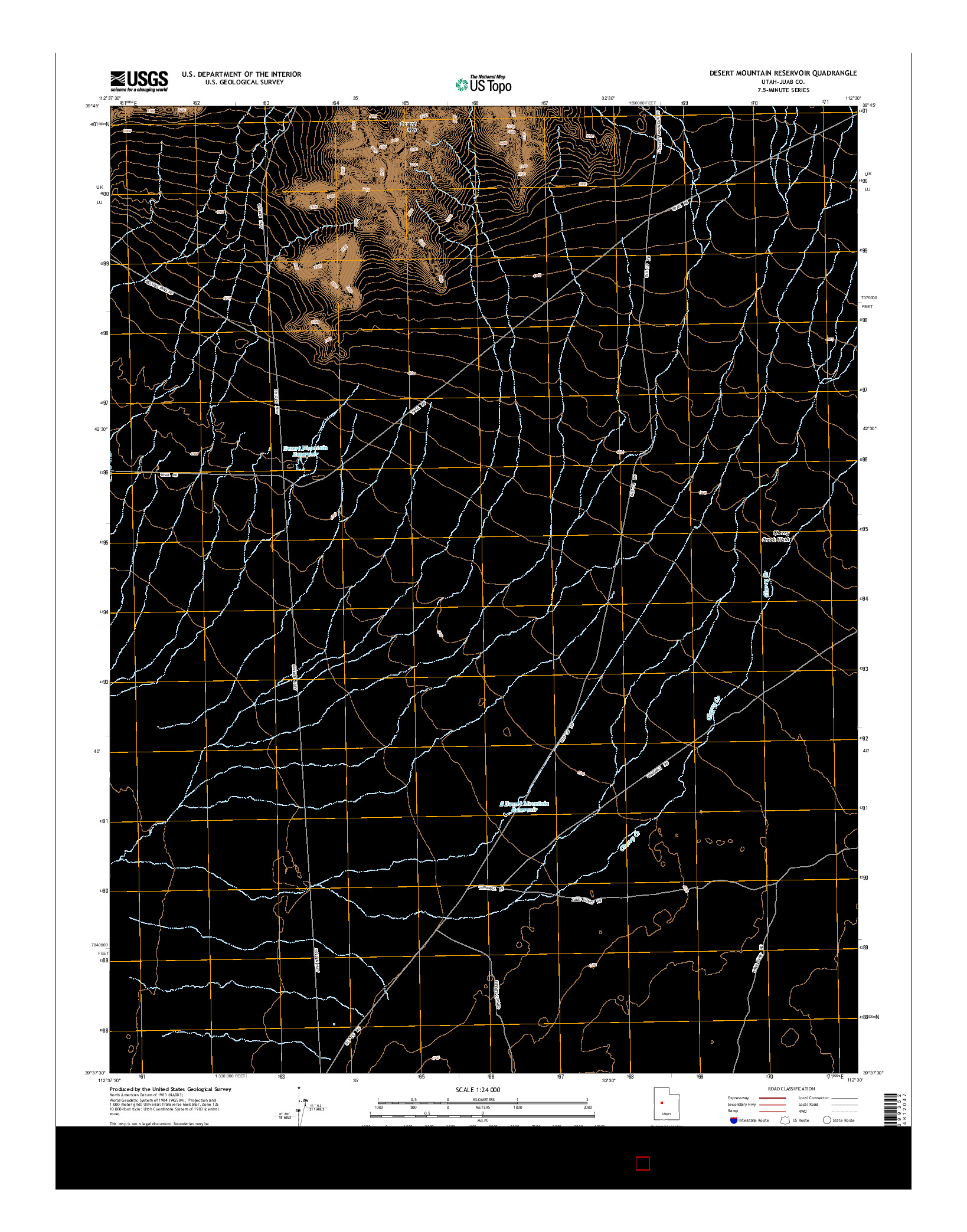 USGS US TOPO 7.5-MINUTE MAP FOR DESERT MOUNTAIN RESERVOIR, UT 2014