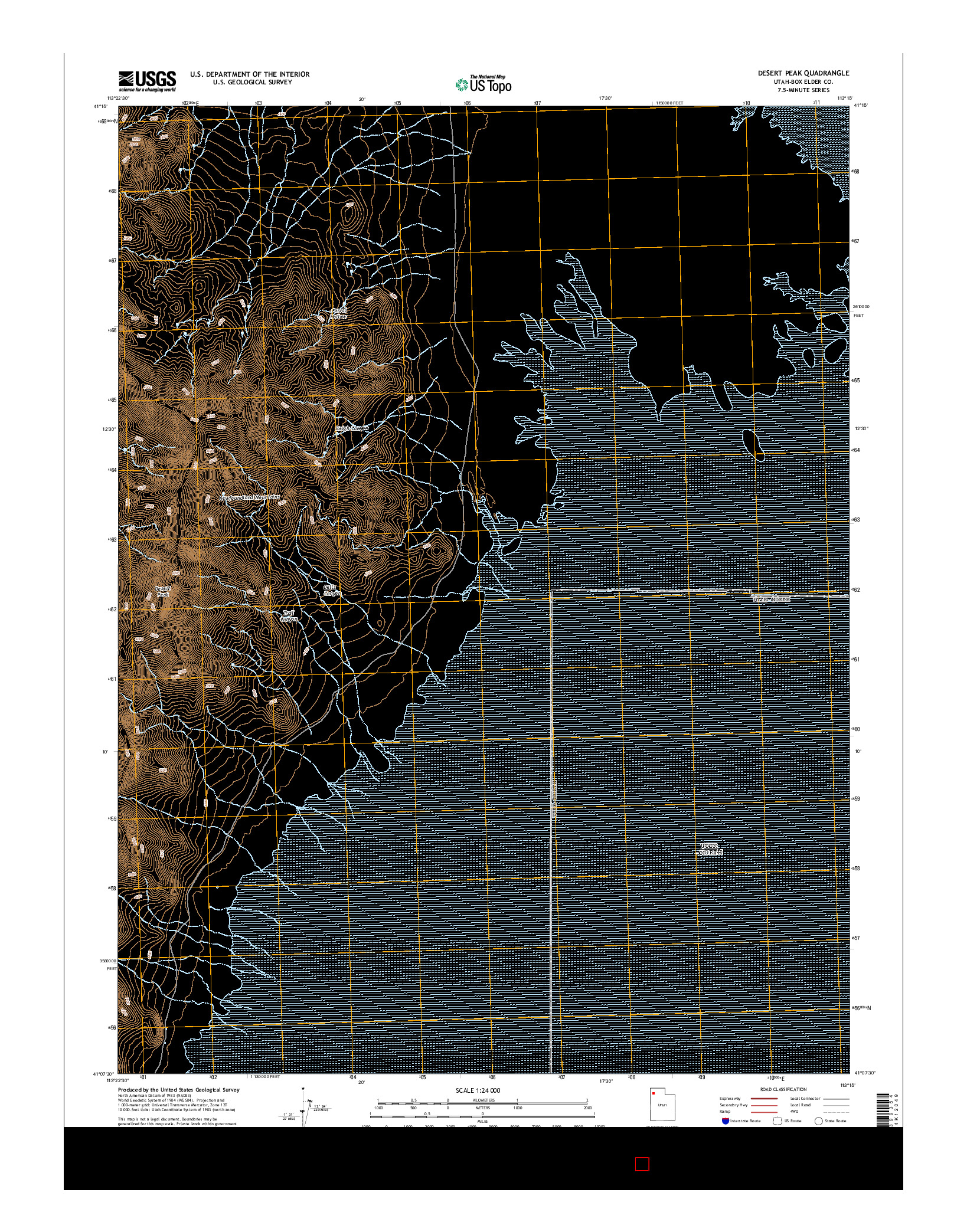 USGS US TOPO 7.5-MINUTE MAP FOR DESERT PEAK, UT 2014