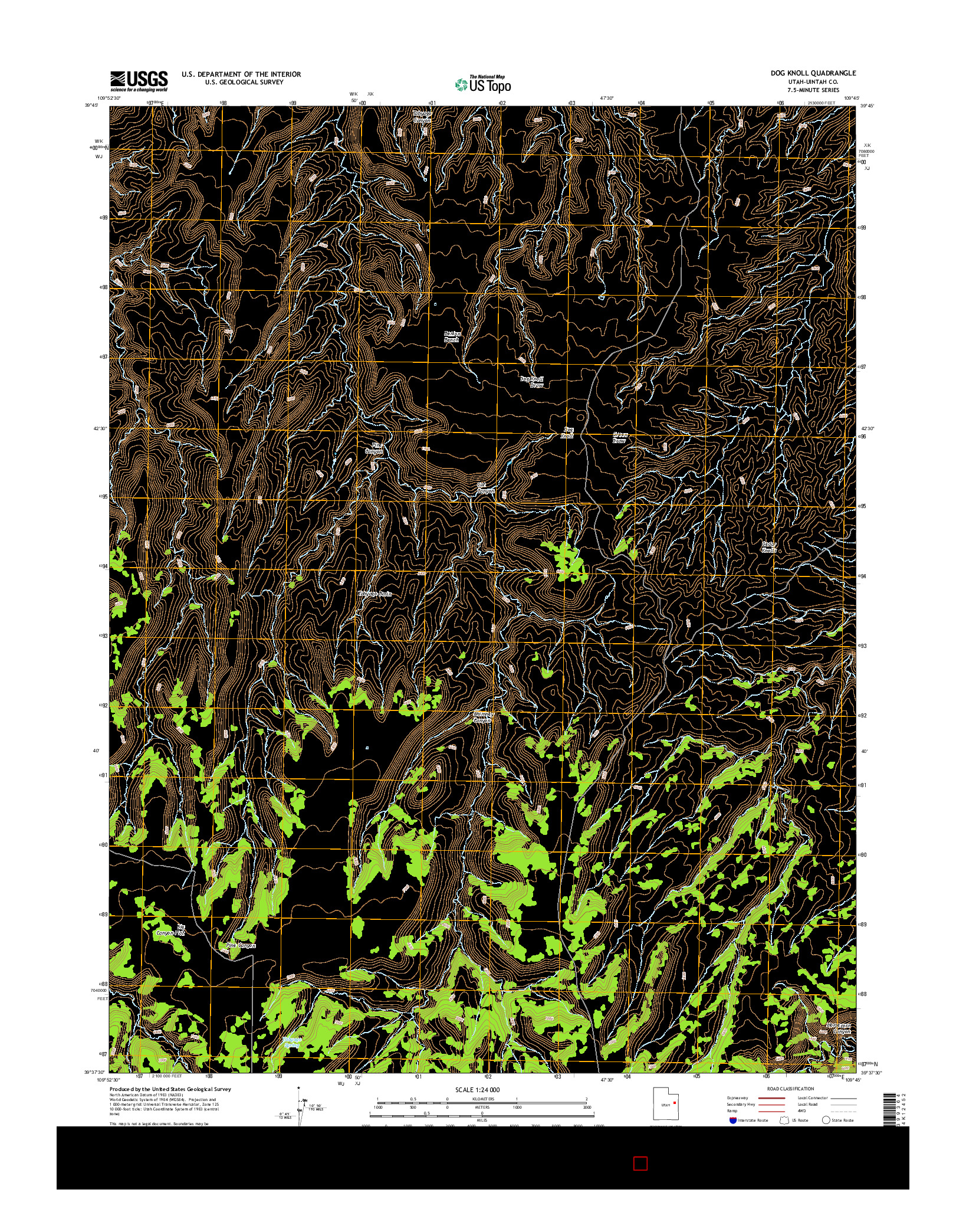 USGS US TOPO 7.5-MINUTE MAP FOR DOG KNOLL, UT 2014