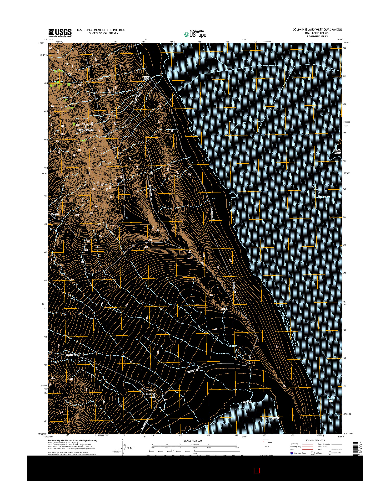 USGS US TOPO 7.5-MINUTE MAP FOR DOLPHIN ISLAND WEST, UT 2014