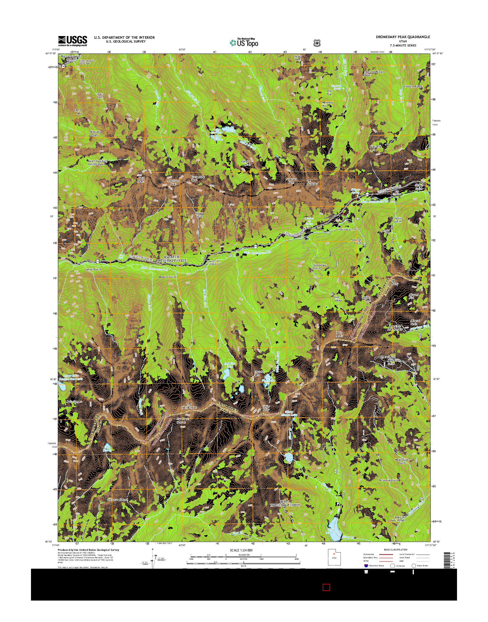 USGS US TOPO 7.5-MINUTE MAP FOR DROMEDARY PEAK, UT 2014