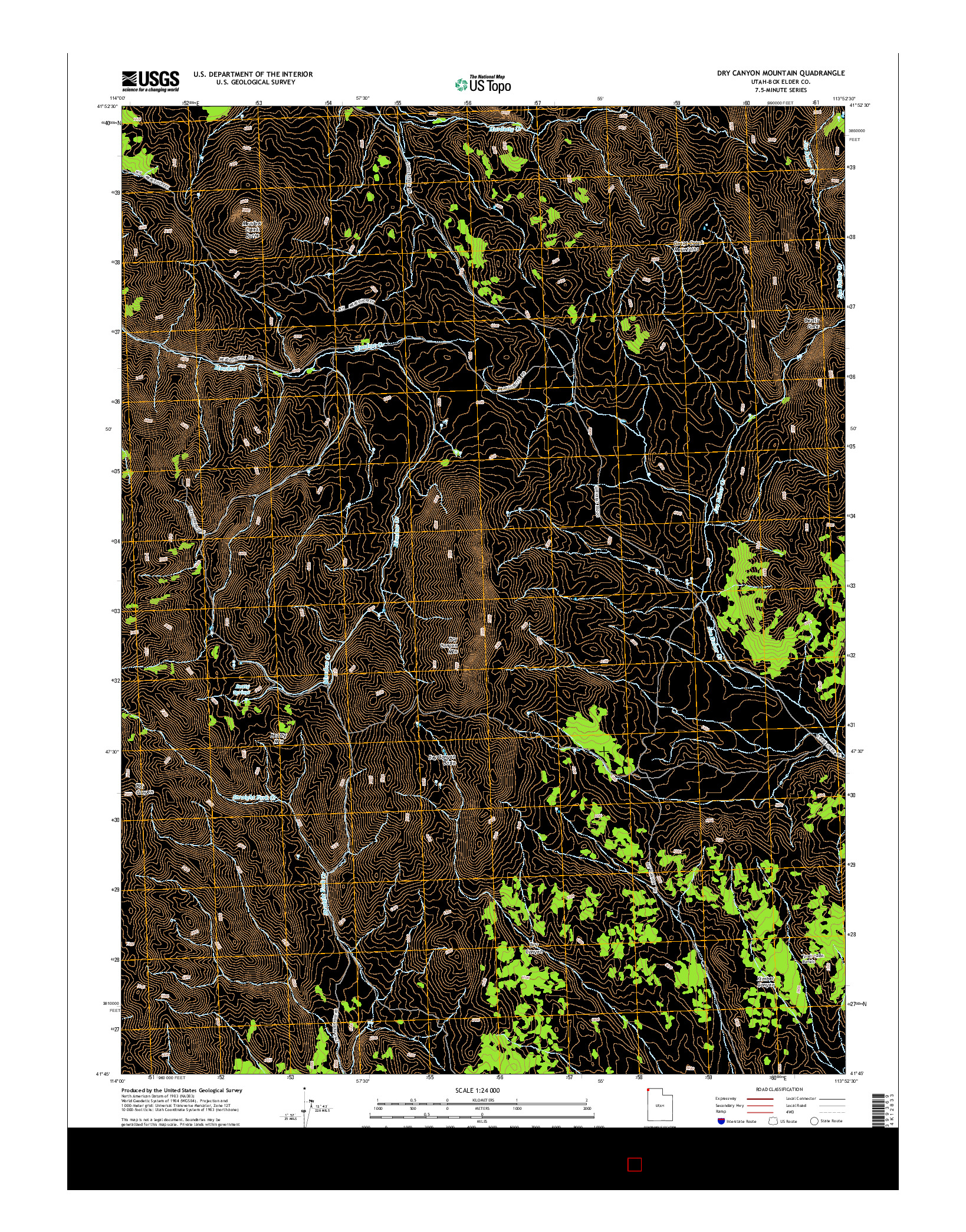USGS US TOPO 7.5-MINUTE MAP FOR DRY CANYON MOUNTAIN, UT 2014