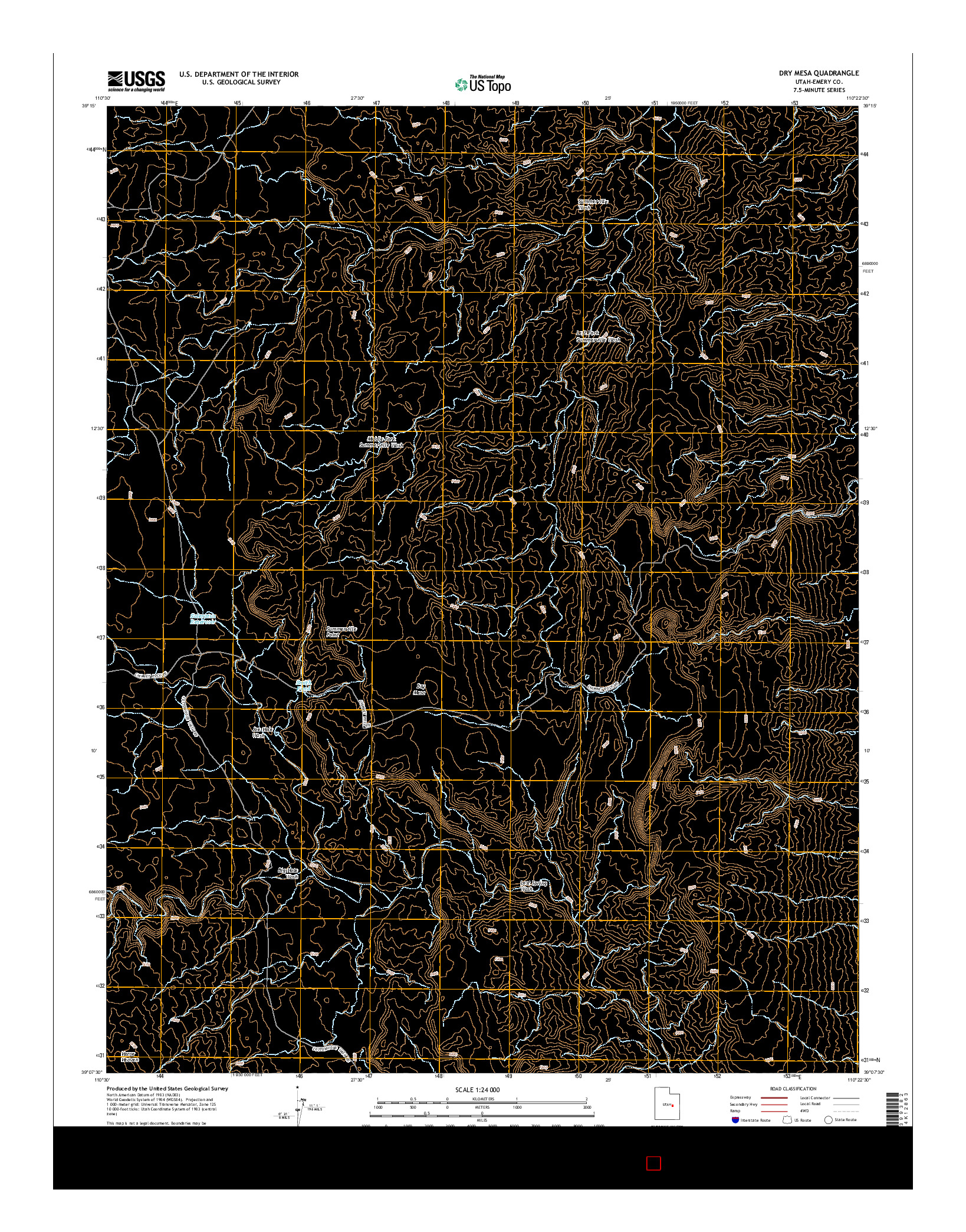 USGS US TOPO 7.5-MINUTE MAP FOR DRY MESA, UT 2014