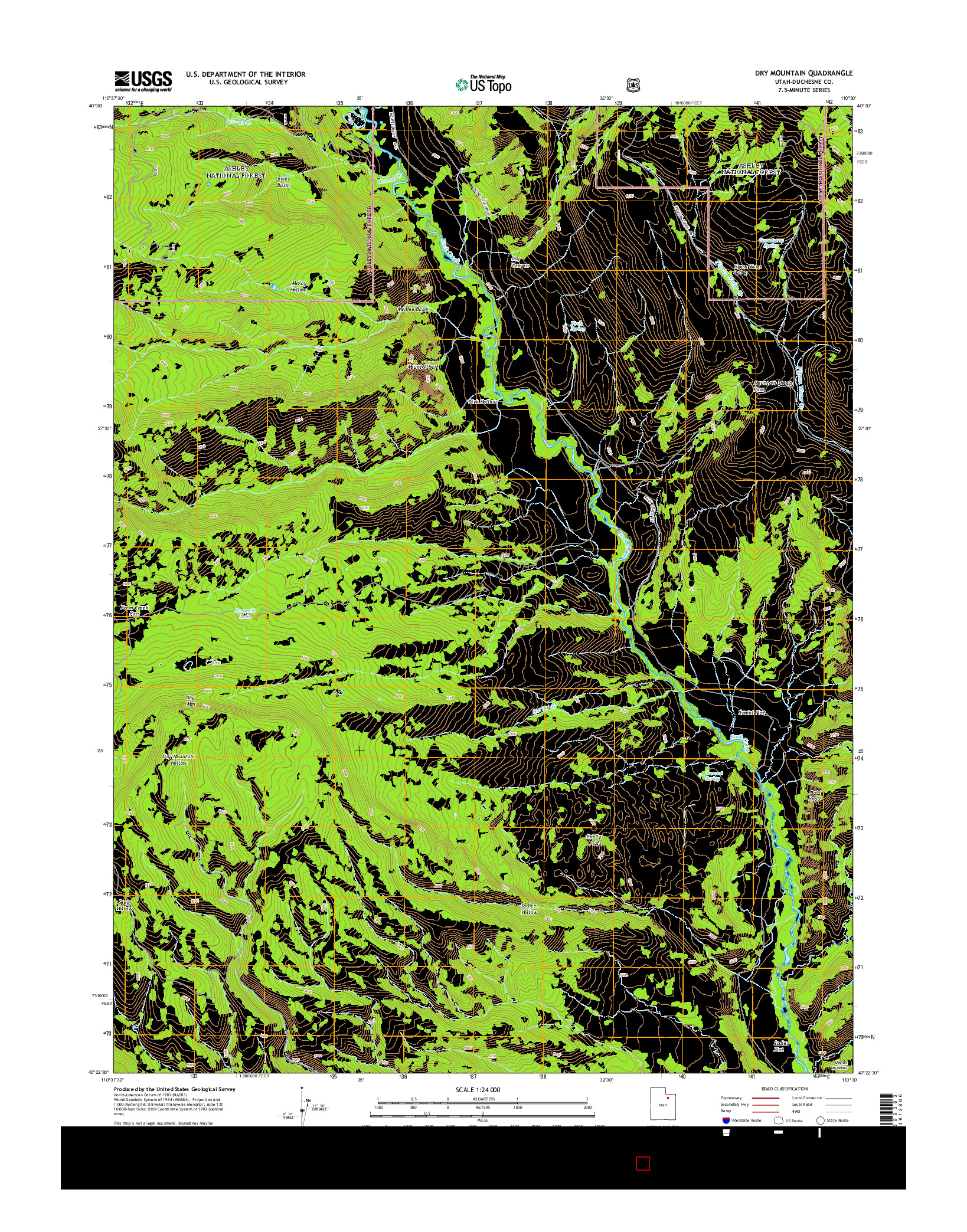 USGS US TOPO 7.5-MINUTE MAP FOR DRY MOUNTAIN, UT 2014