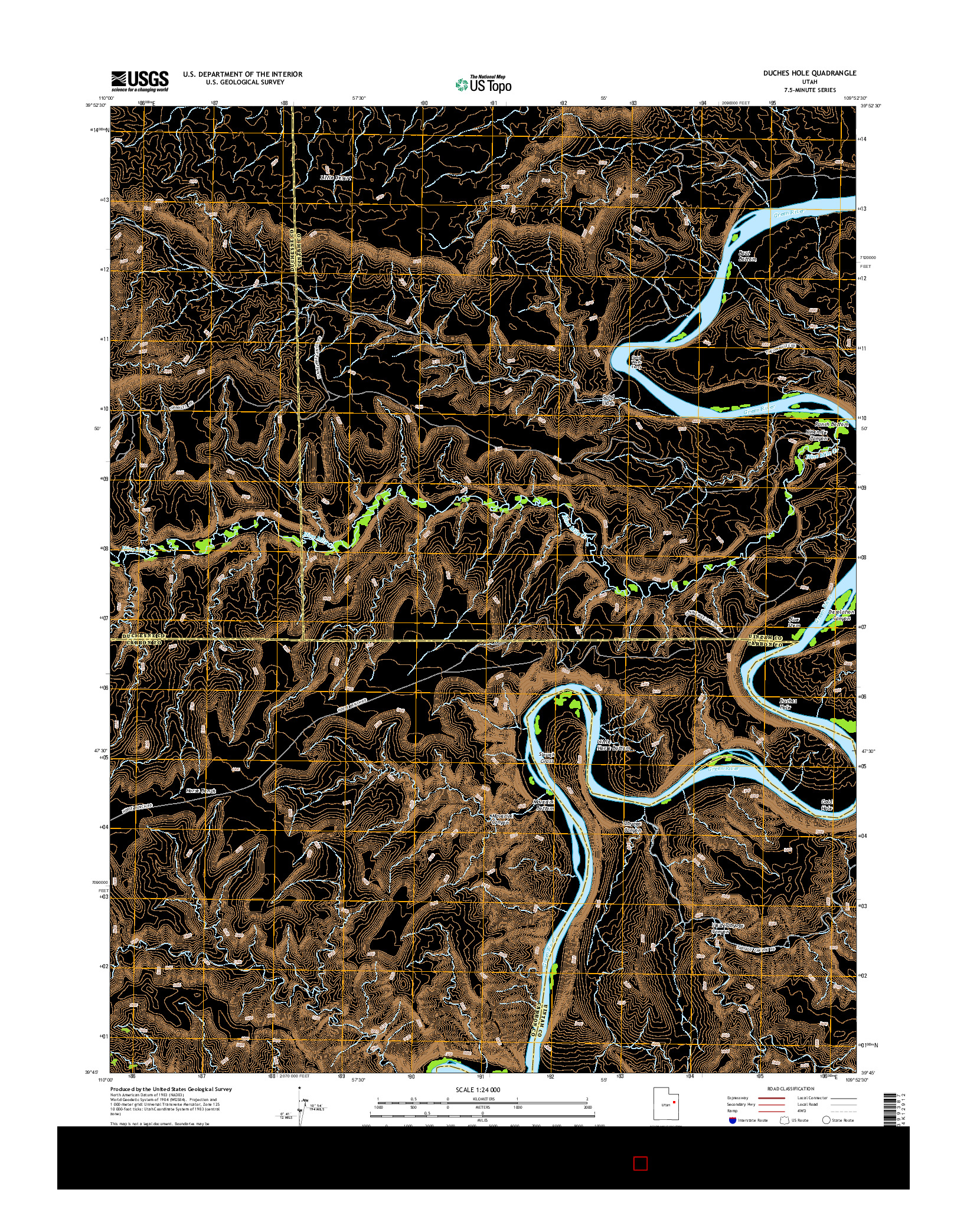 USGS US TOPO 7.5-MINUTE MAP FOR DUCHES HOLE, UT 2014