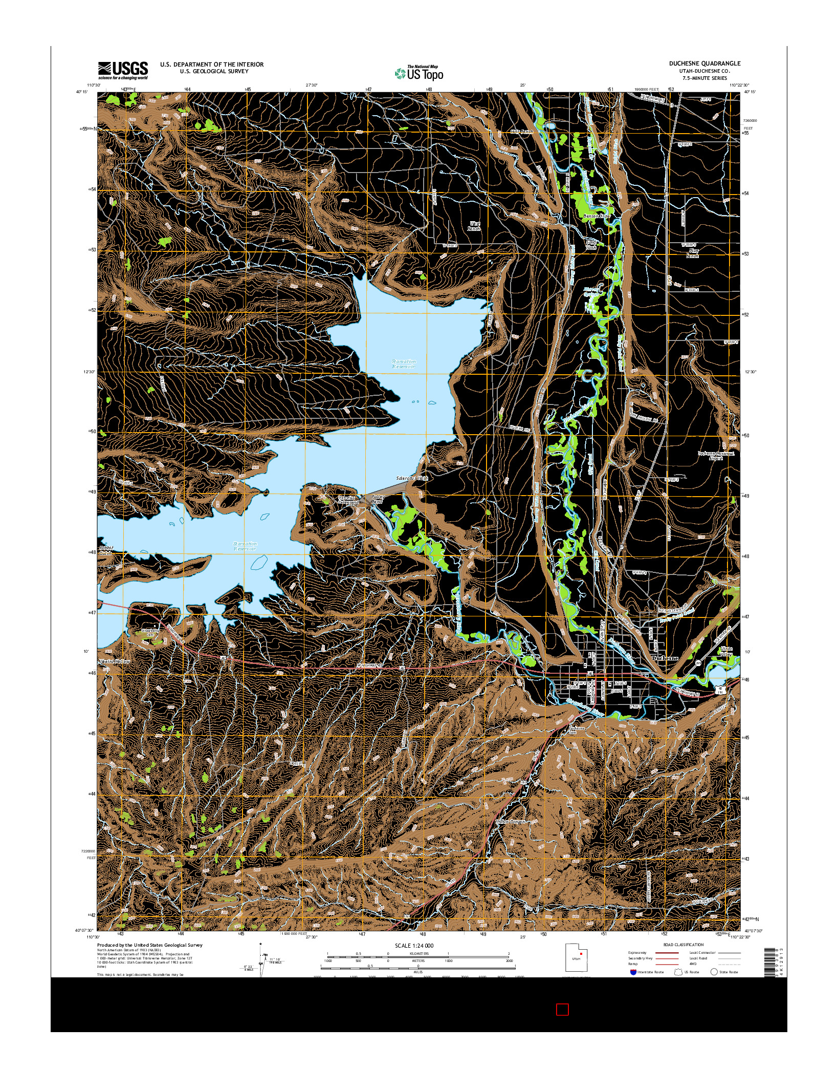 USGS US TOPO 7.5-MINUTE MAP FOR DUCHESNE, UT 2014