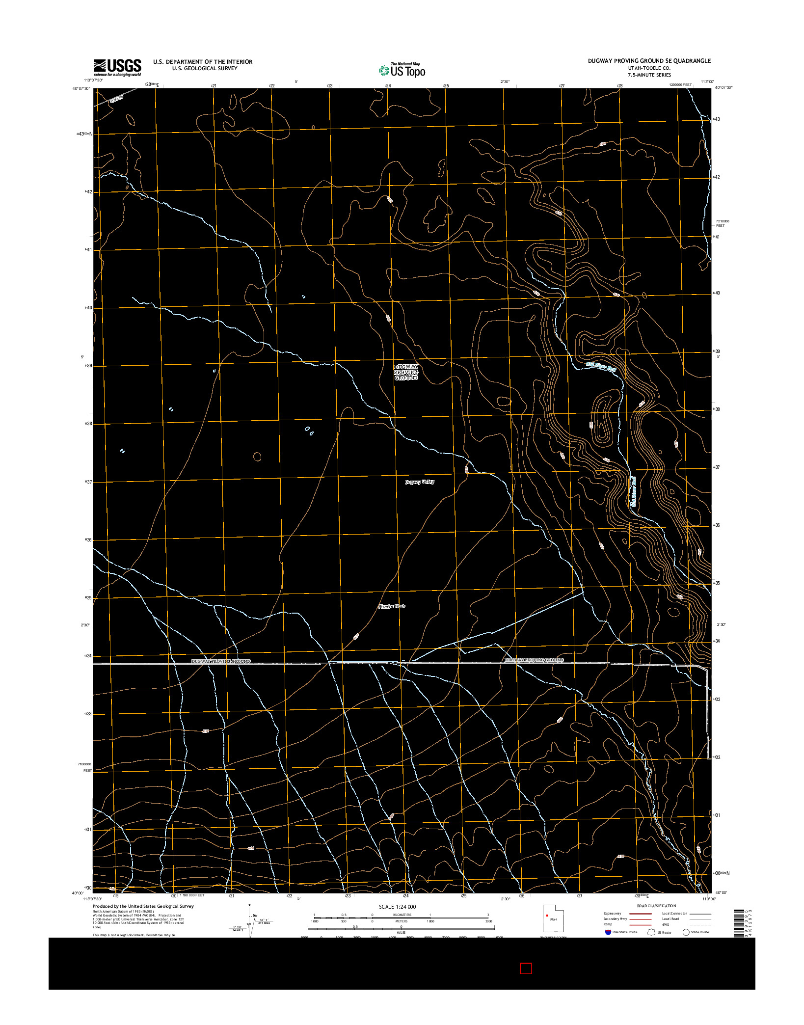 USGS US TOPO 7.5-MINUTE MAP FOR DUGWAY PROVING GROUND SE, UT 2014