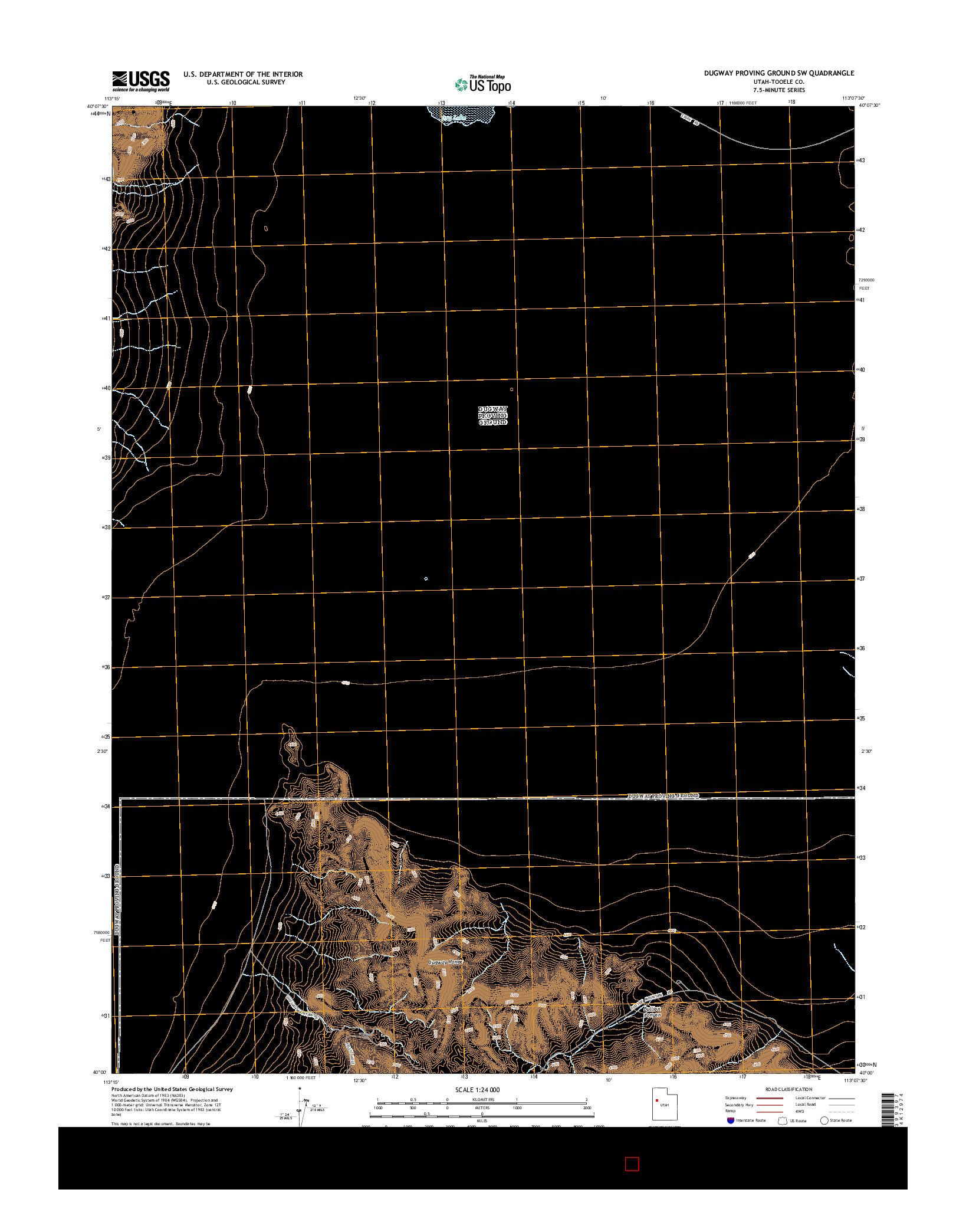 USGS US TOPO 7.5-MINUTE MAP FOR DUGWAY PROVING GROUND SW, UT 2014