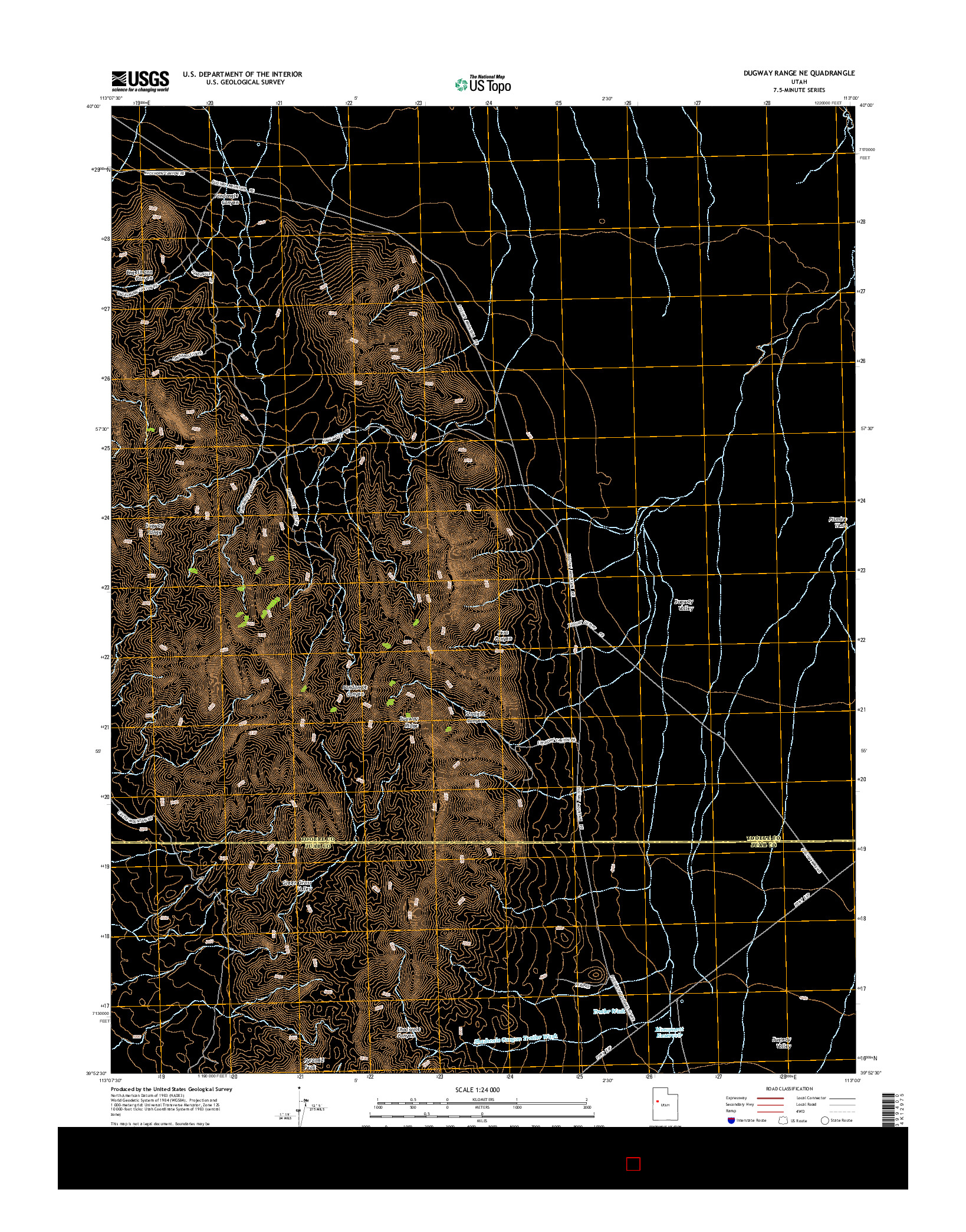 USGS US TOPO 7.5-MINUTE MAP FOR DUGWAY RANGE NE, UT 2014
