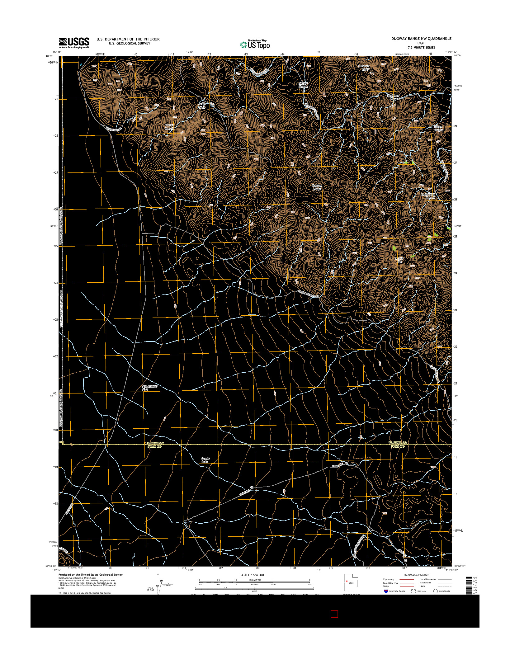 USGS US TOPO 7.5-MINUTE MAP FOR DUGWAY RANGE NW, UT 2014