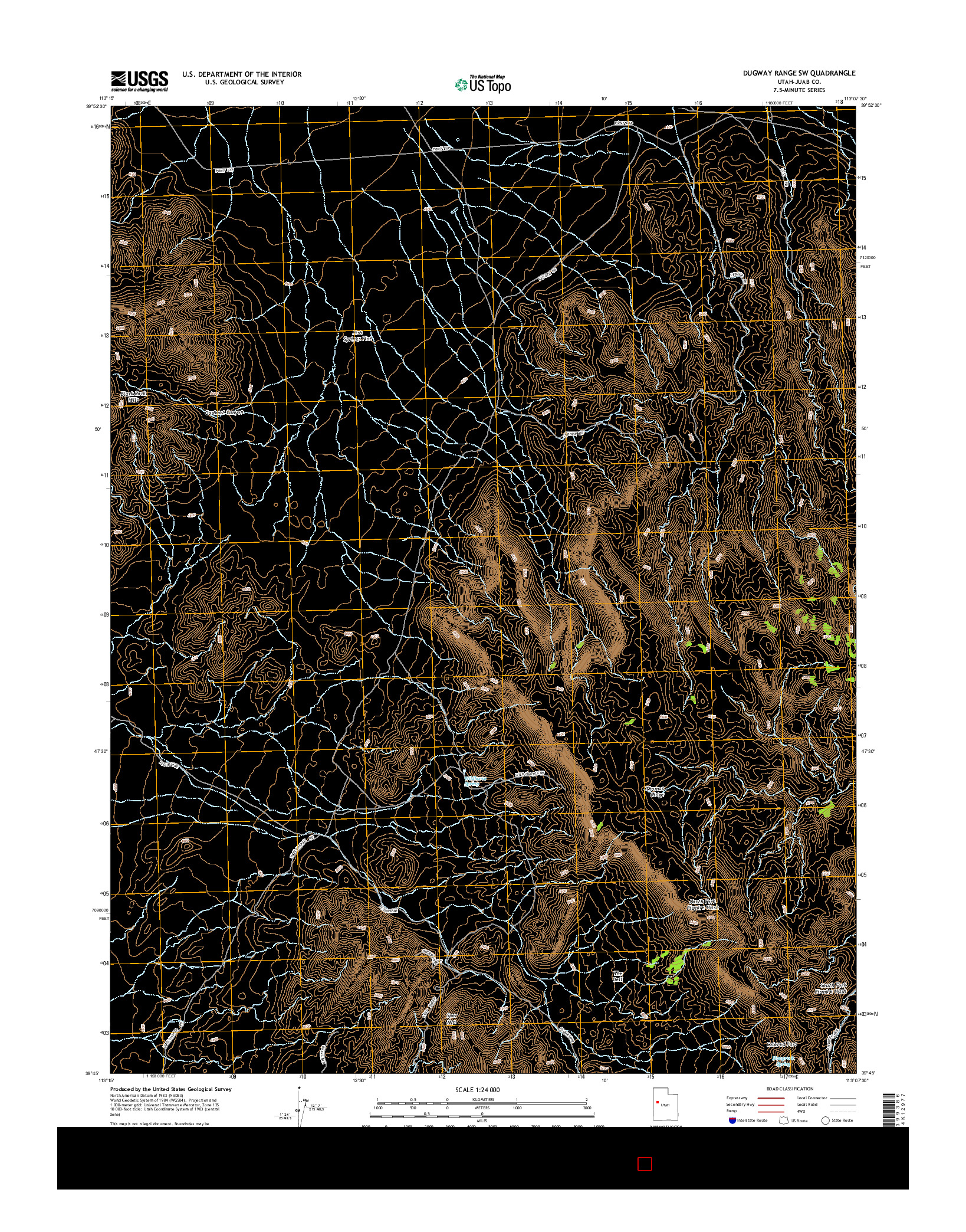 USGS US TOPO 7.5-MINUTE MAP FOR DUGWAY RANGE SW, UT 2014