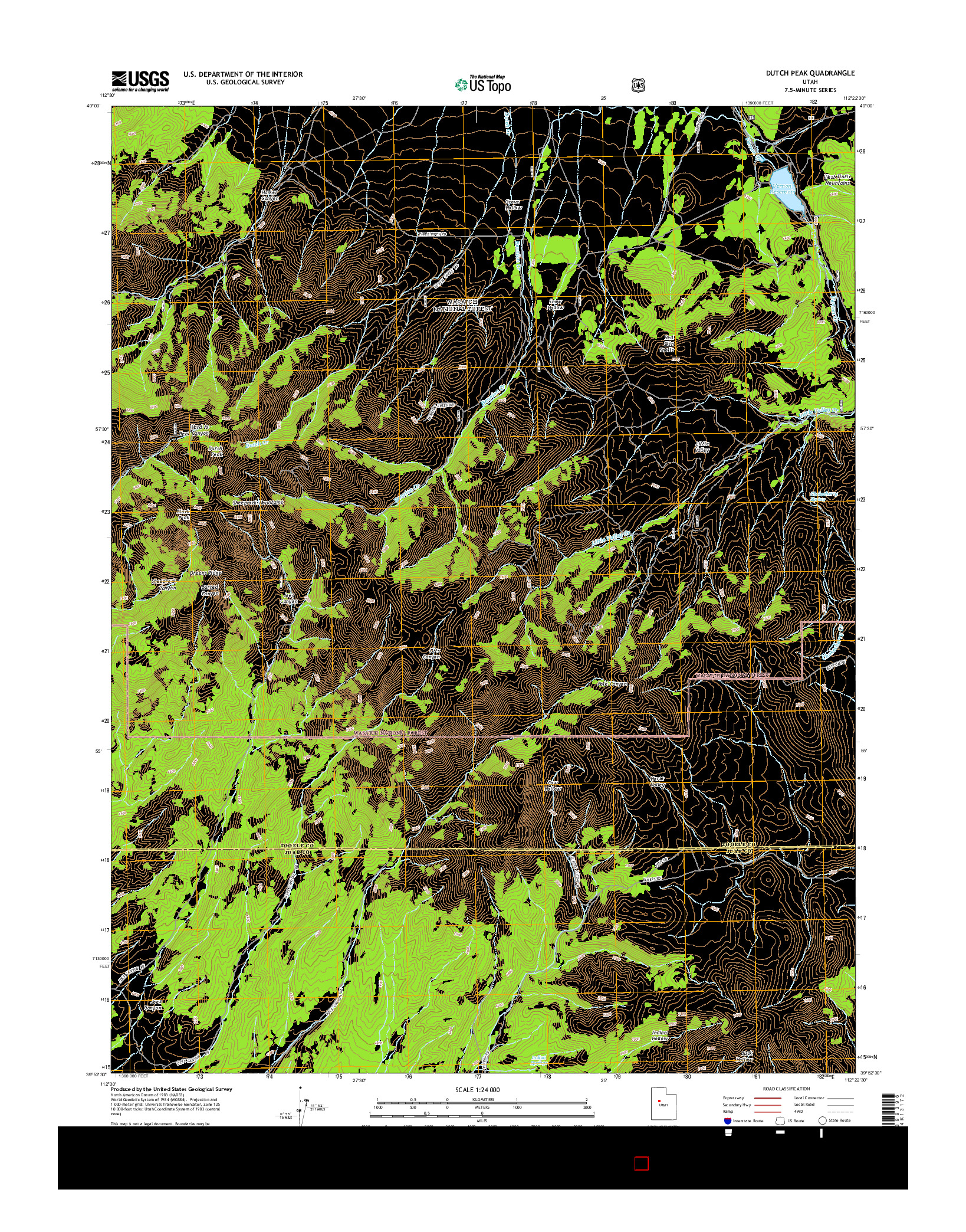 USGS US TOPO 7.5-MINUTE MAP FOR DUTCH PEAK, UT 2014