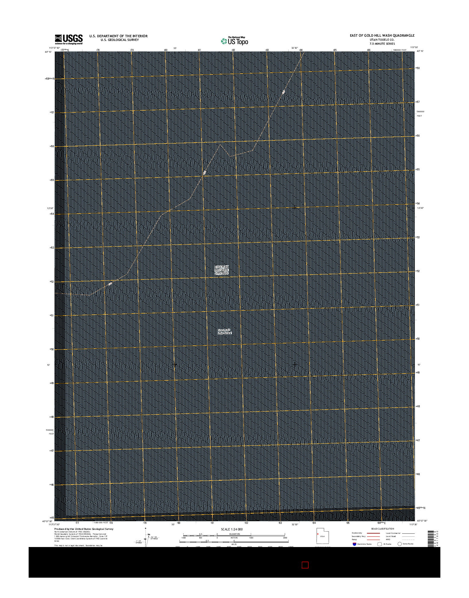 USGS US TOPO 7.5-MINUTE MAP FOR EAST OF GOLD HILL WASH, UT 2014