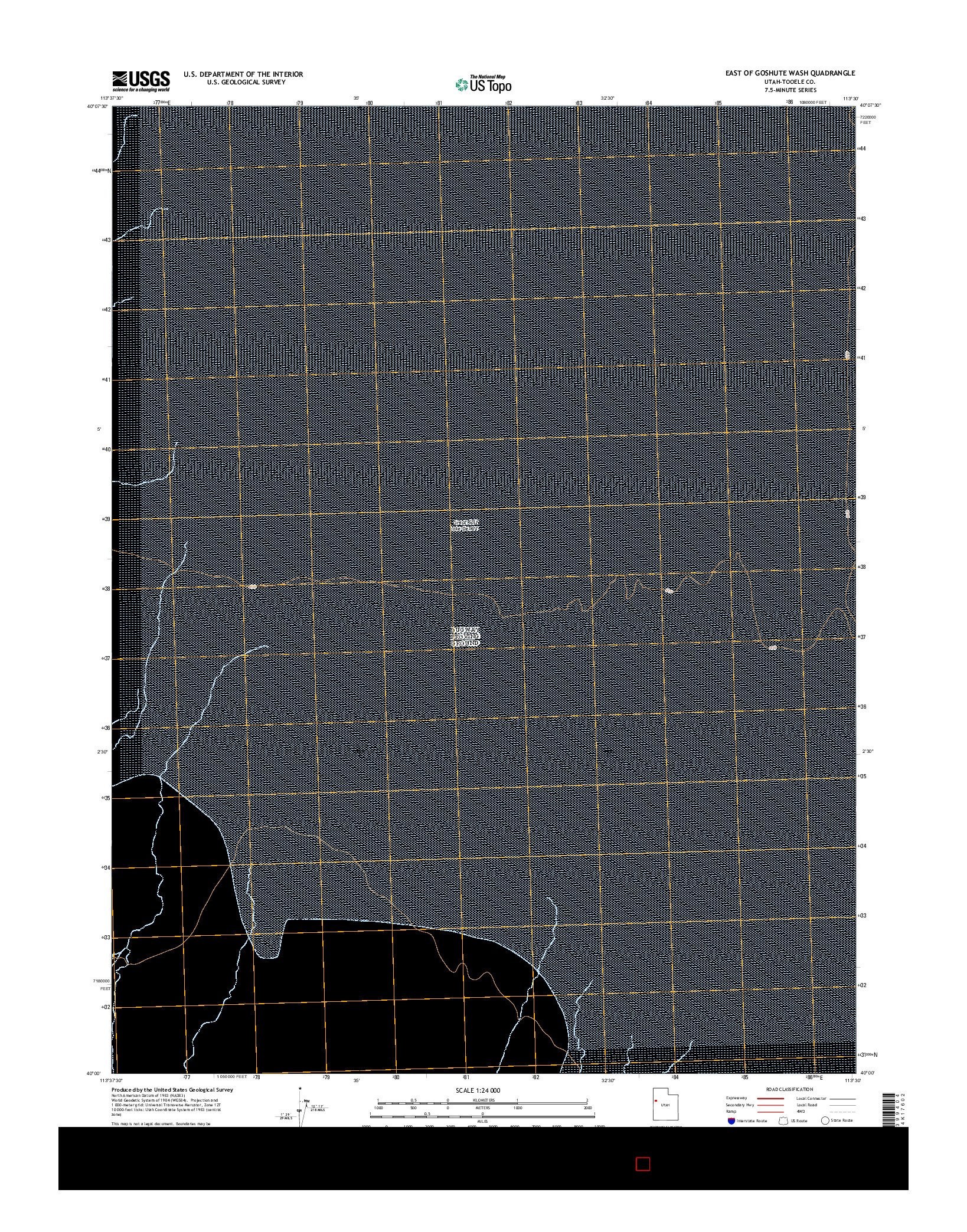 USGS US TOPO 7.5-MINUTE MAP FOR EAST OF GOSHUTE WASH, UT 2014