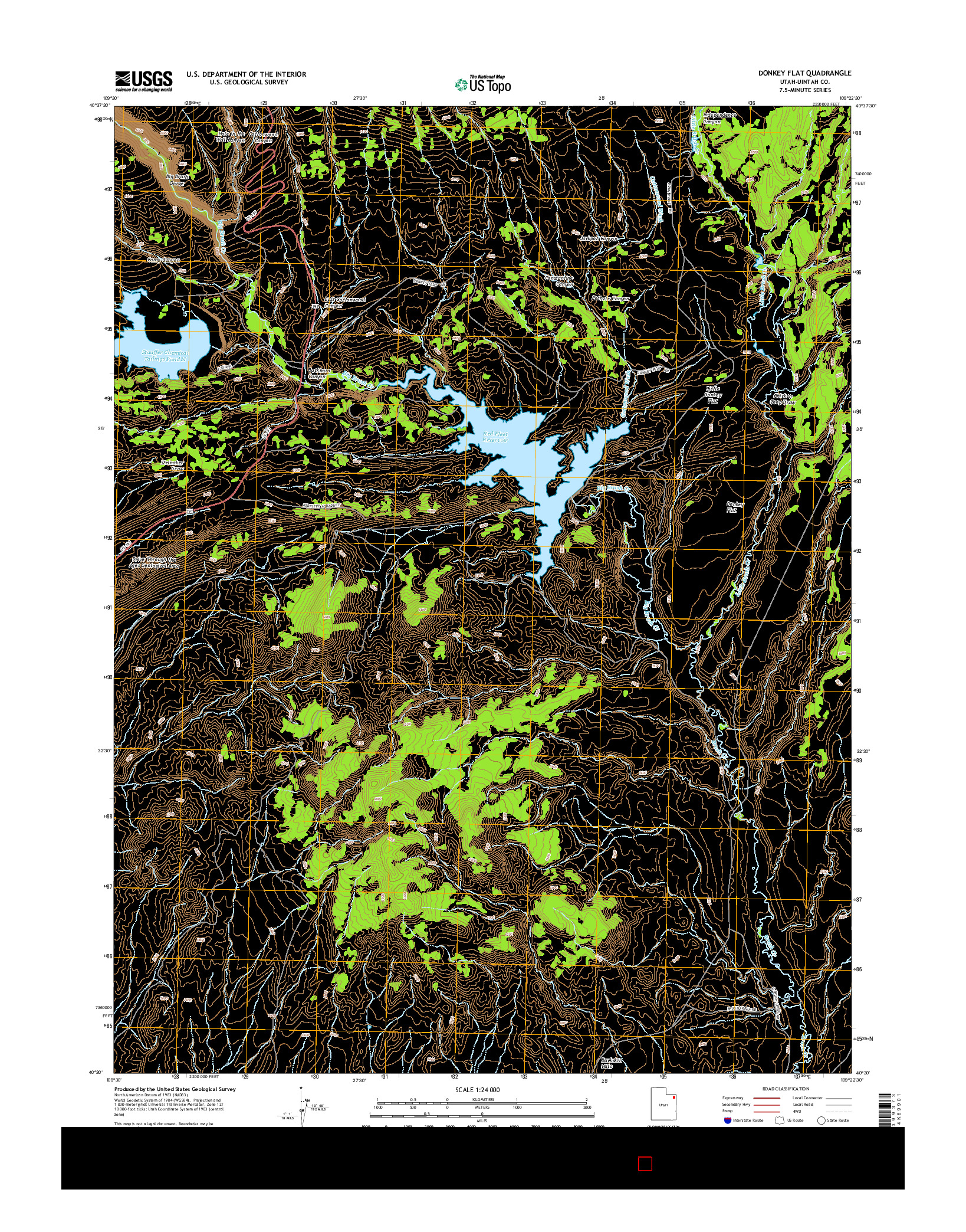 USGS US TOPO 7.5-MINUTE MAP FOR DONKEY FLAT, UT 2014