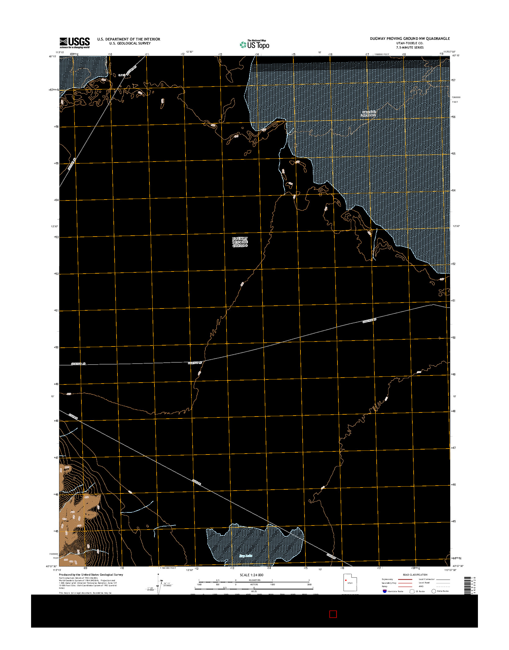 USGS US TOPO 7.5-MINUTE MAP FOR DUGWAY PROVING GROUND NW, UT 2014