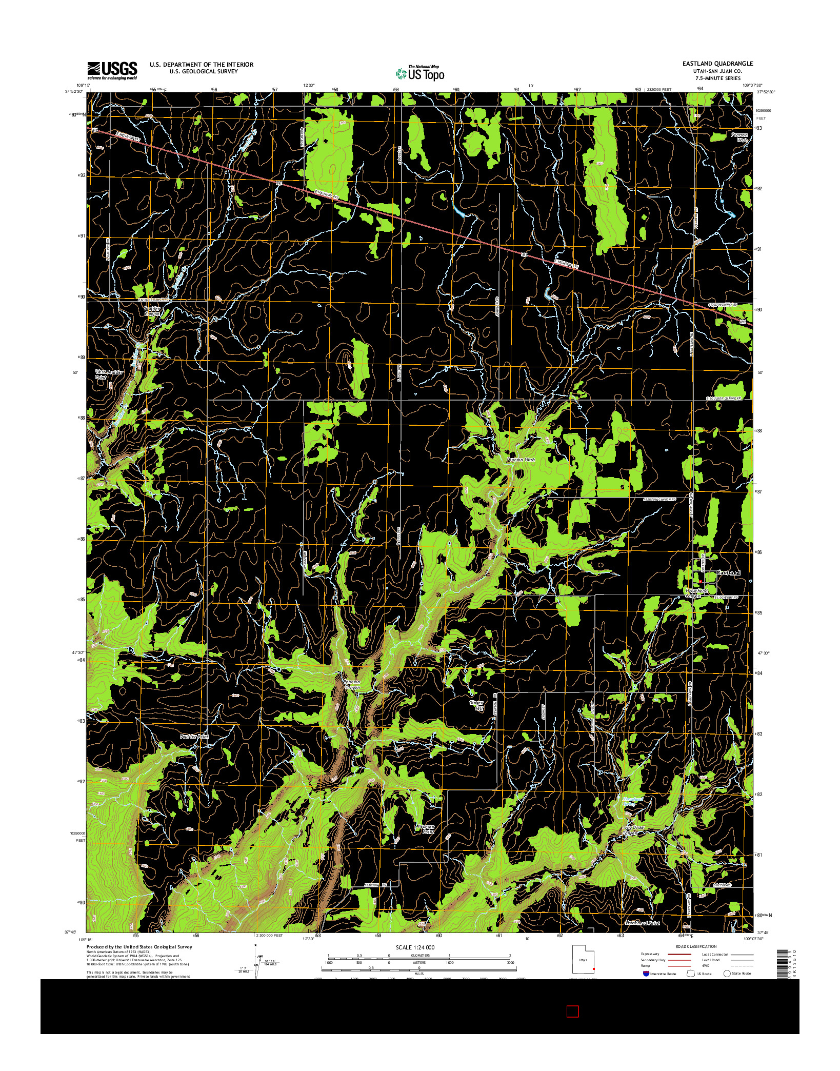 USGS US TOPO 7.5-MINUTE MAP FOR EASTLAND, UT 2014