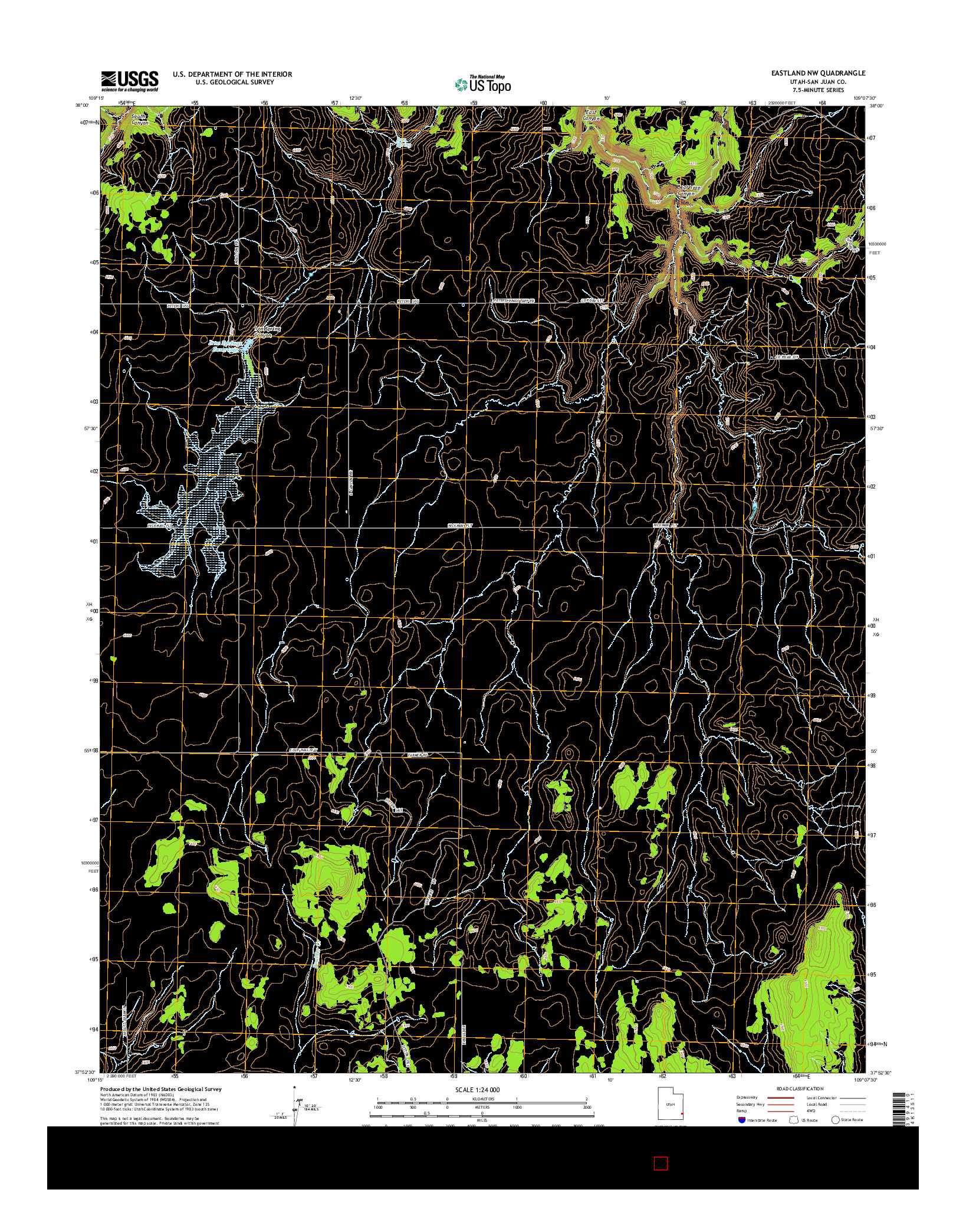 USGS US TOPO 7.5-MINUTE MAP FOR EASTLAND NW, UT 2014