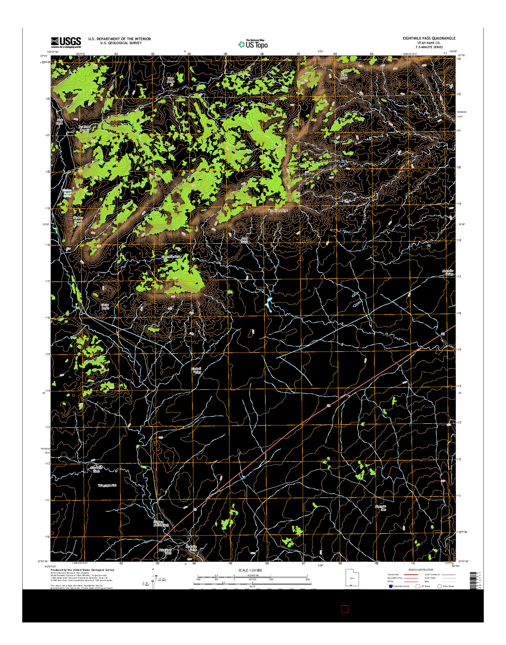 USGS US TOPO 7.5-MINUTE MAP FOR EIGHTMILE PASS, UT 2014